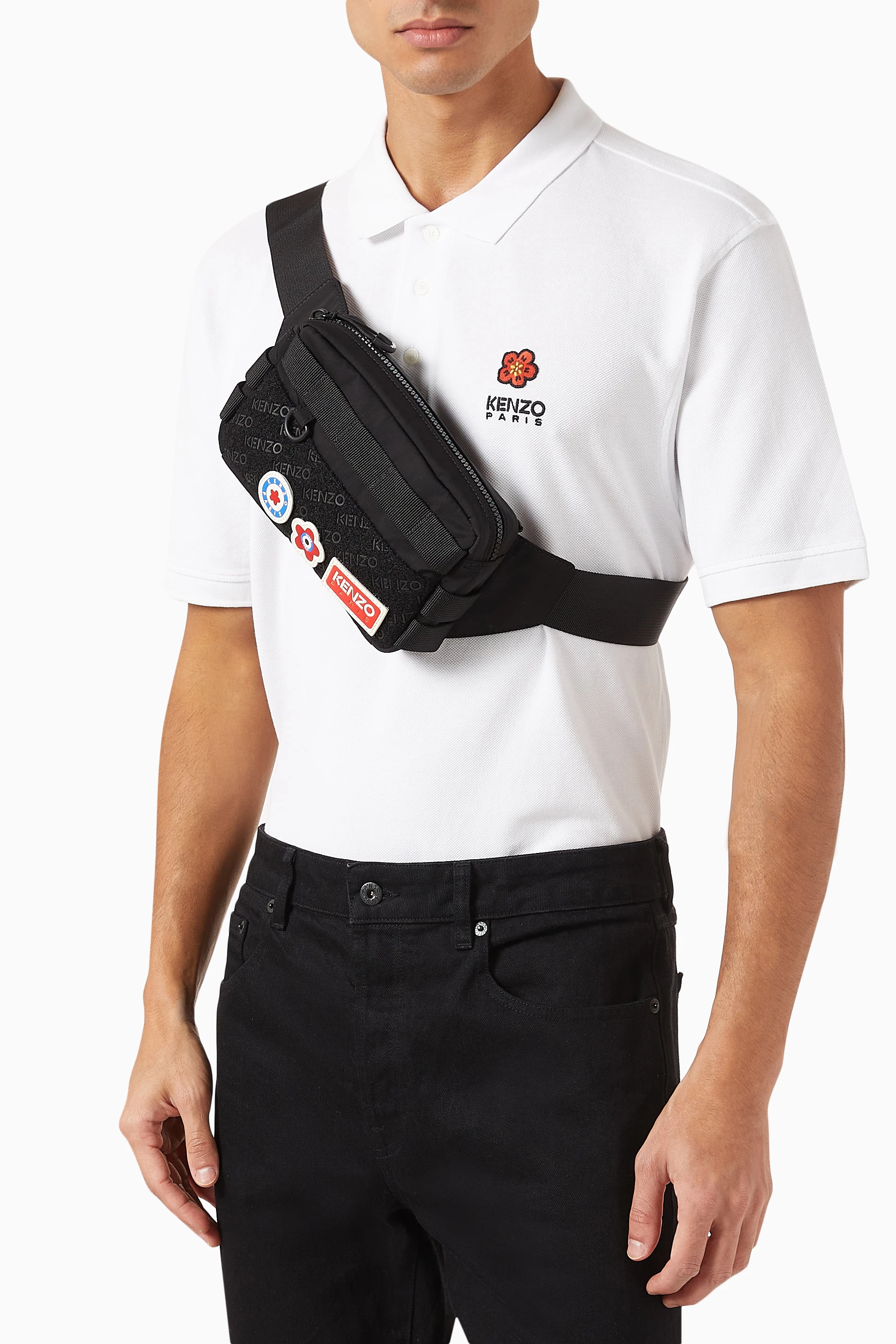 【KENZO】送料/関税込 Jungle Patch Belt Bag KENZO Jungle Patch Zipped Belt Bag in Black for Men | Lyst