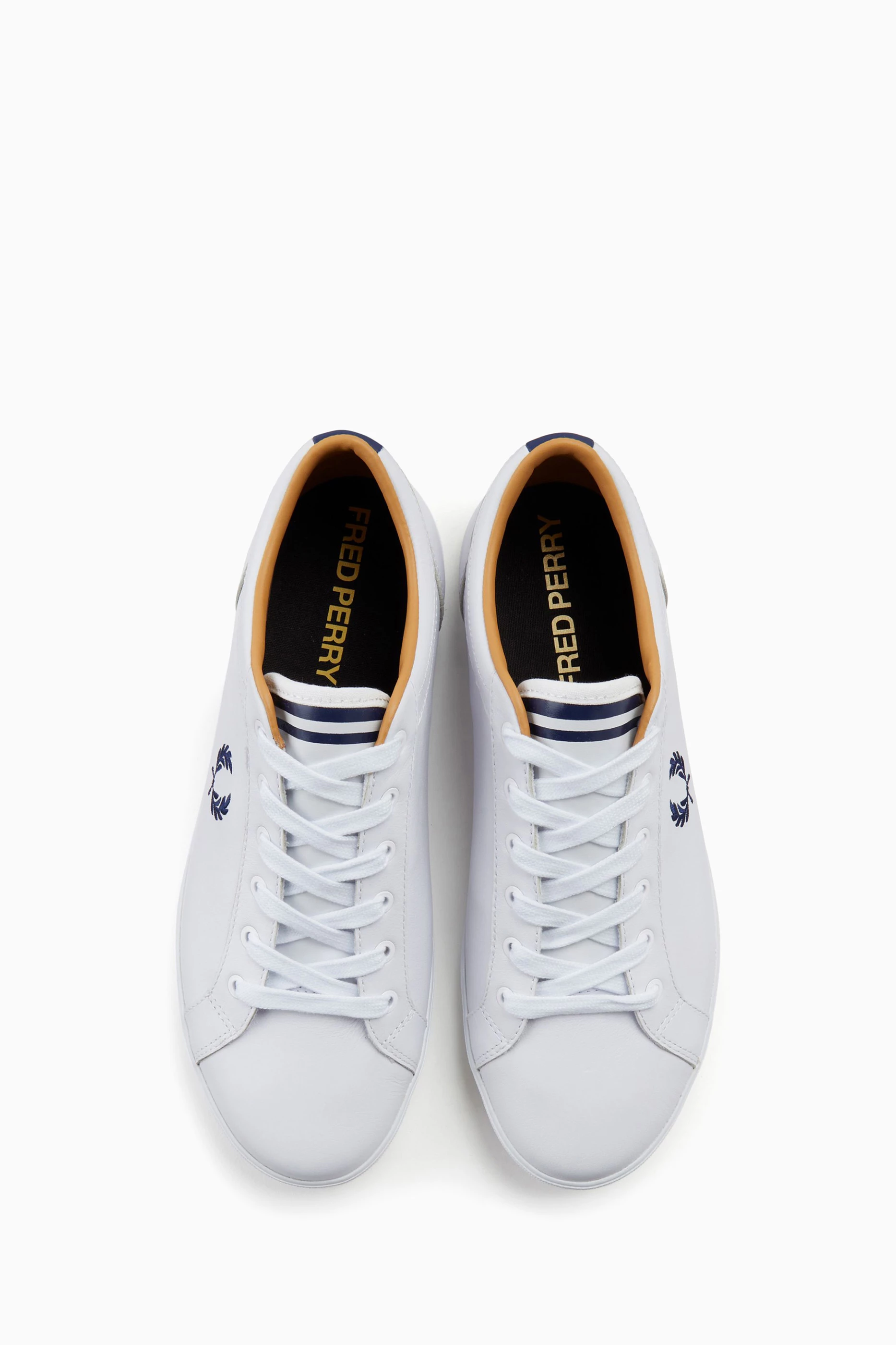 Buy Fred Perry White Baseline Logo Low top Sneakers in Leather For Men Online Ounass UAE
