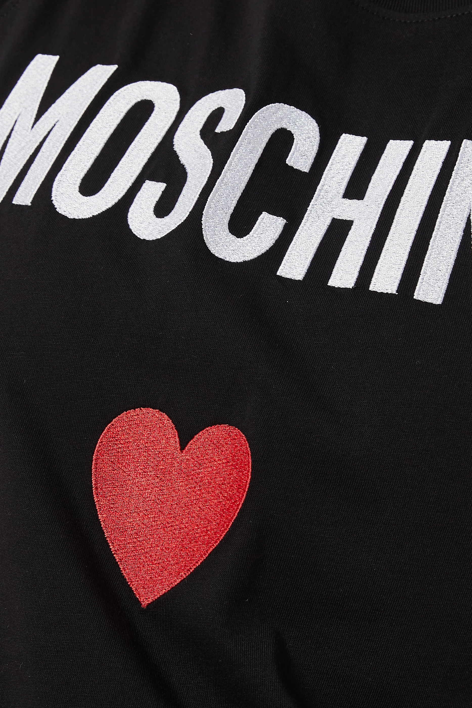 Buy Moschino Black Slogan T shirt Dress in Jersey For Women Online Ounass UAE