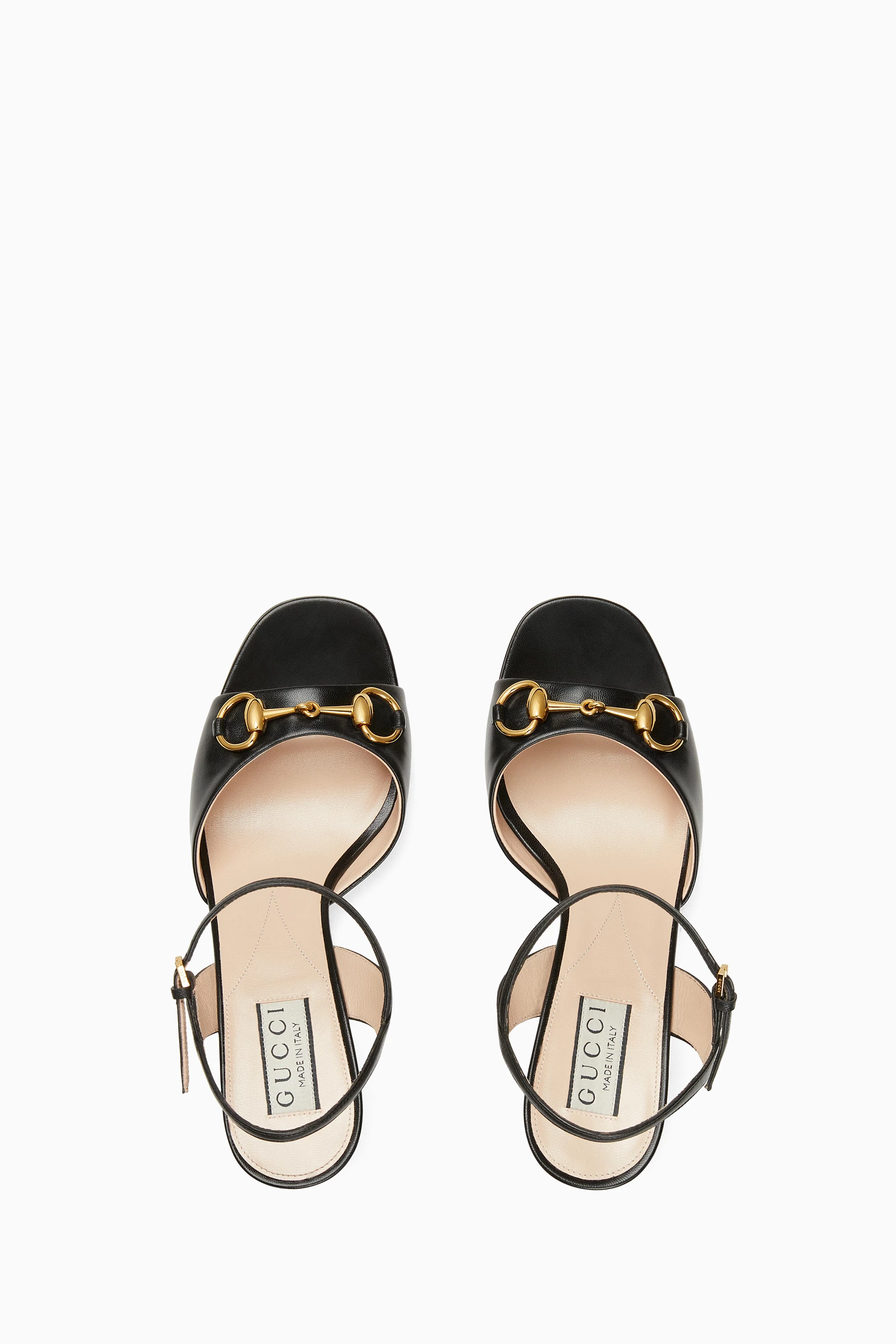 Buy Gucci Black Horsebit Mid heel Sandals in Leather For Women Online Ounass UAE