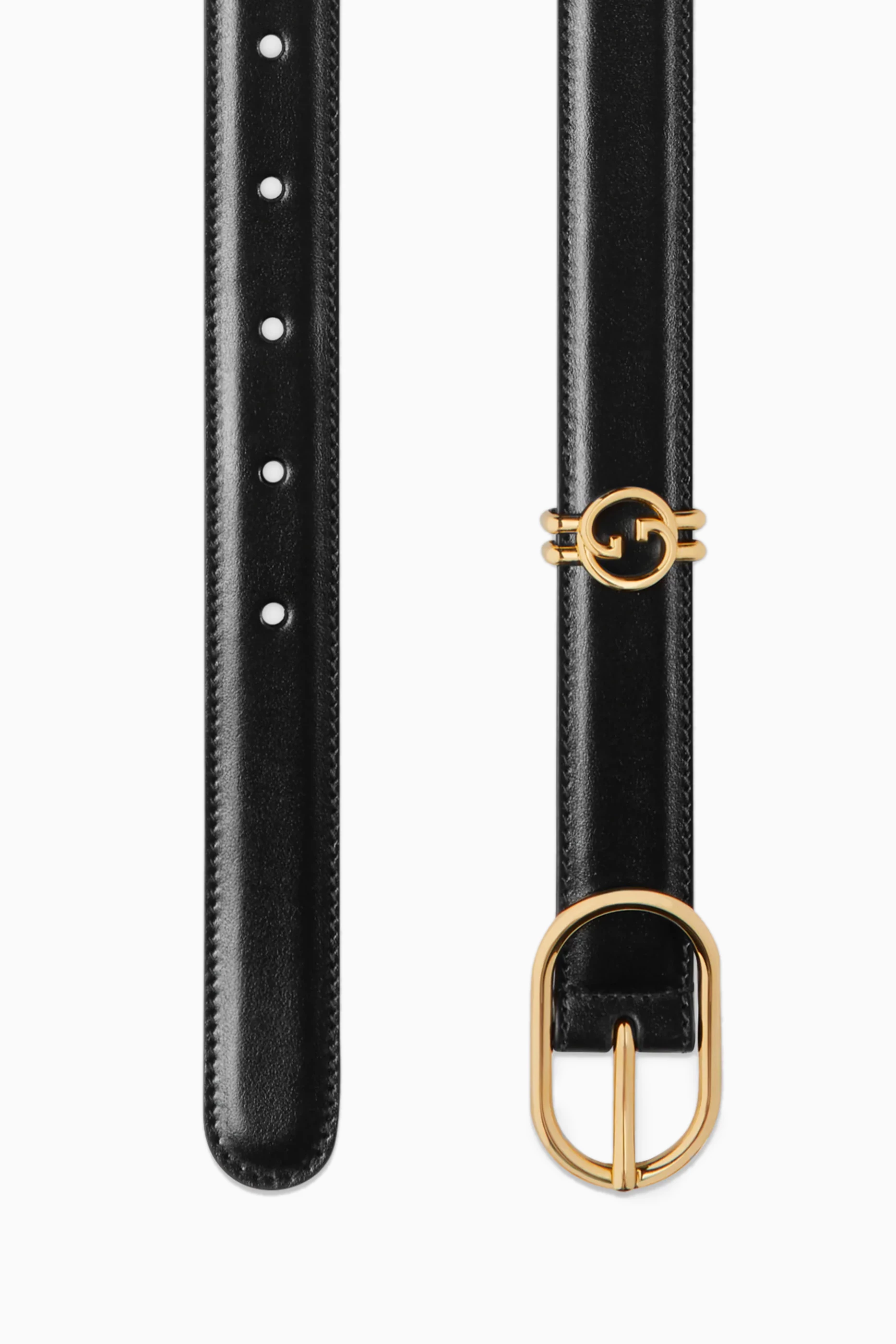 Buy Gucci Black Round Interlocking G Belt in Leather For Women Online Ounass UAE