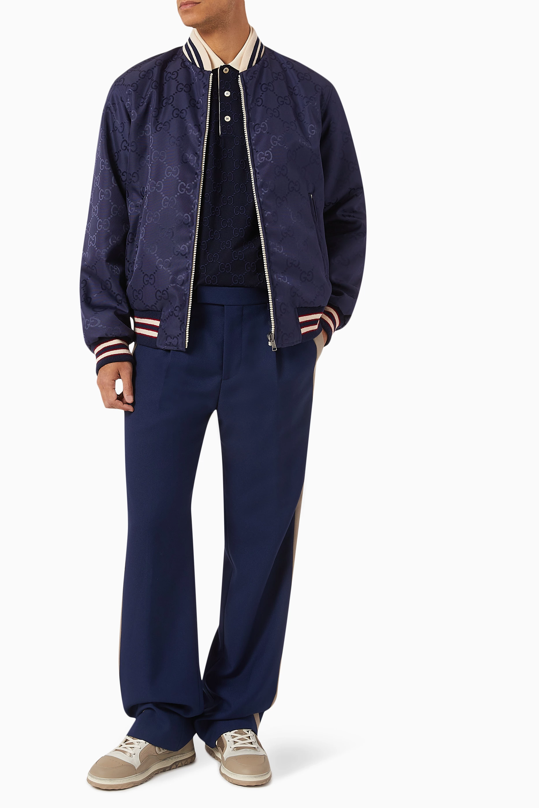 Buy Gucci Blue Reversible Jacket in Nylon Canvas For Men Online Ounass UAE