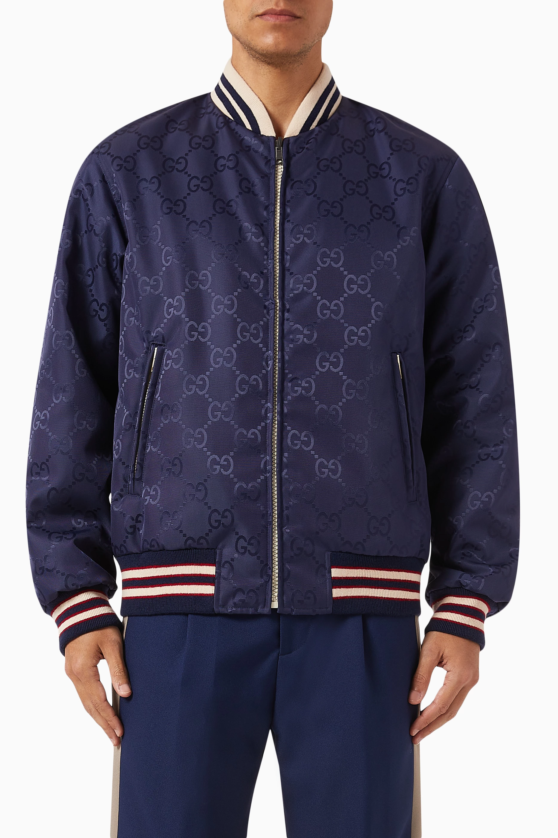 Buy Gucci Blue Reversible Jacket in Nylon Canvas For Men Online Ounass UAE