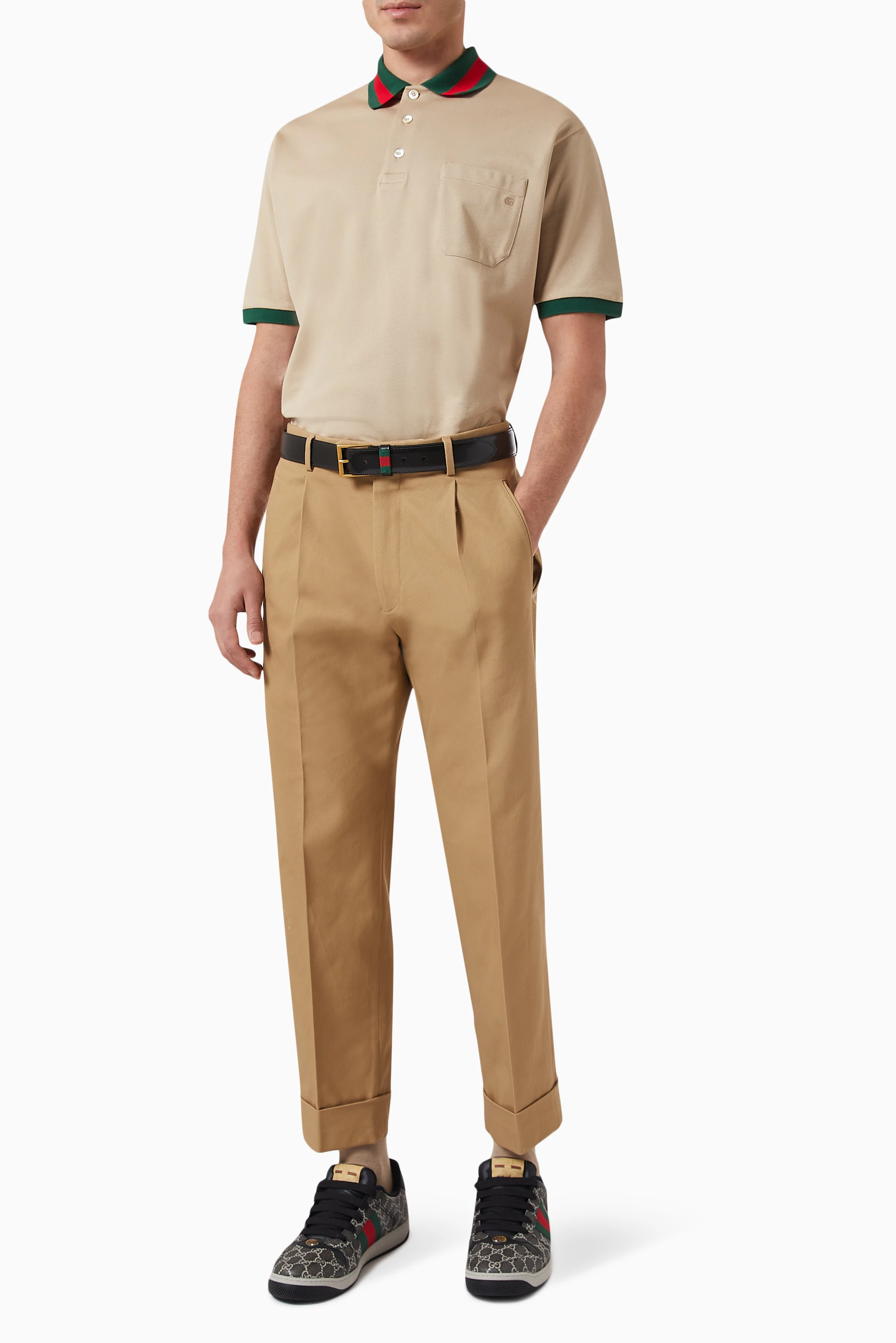 Gucci polo web collar shop