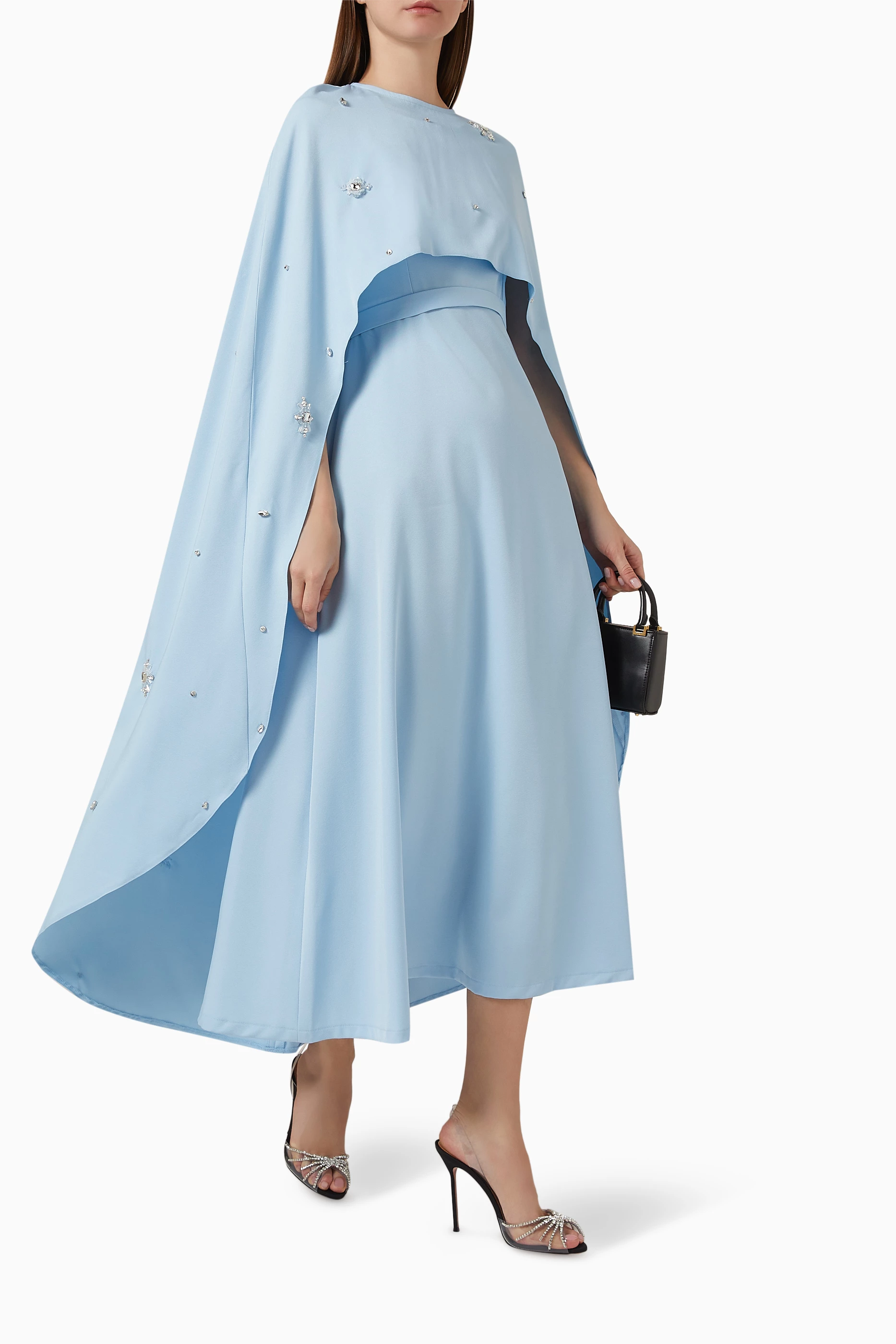 roksanda- demetria asymmetric wool jersey dress Buy BEYANKI Blue Crystal-embellished Cape & Set in Stretch-crepe For Women Online 2026 Homecoming Dress