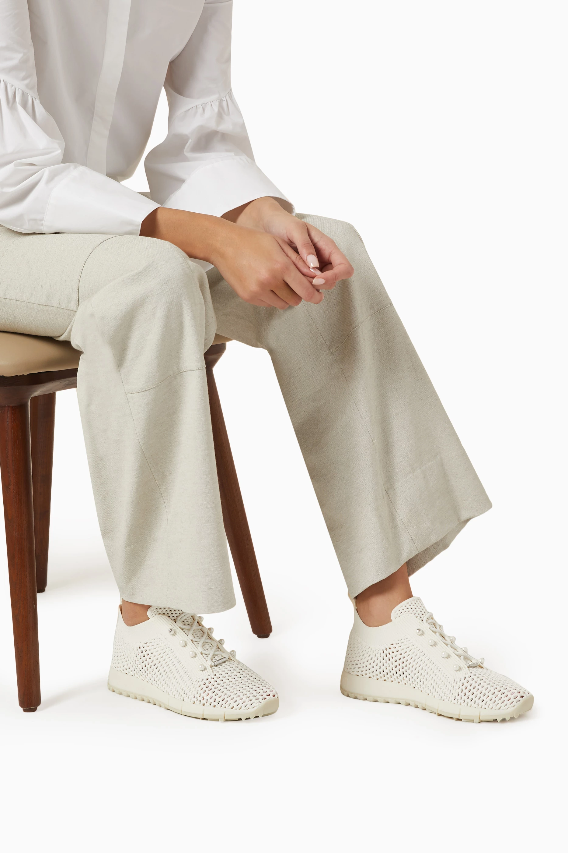 スニーカー Jimmy Choo Veles' Sneakers Jimmy Choo Veles Knit Pearly Lace-Up Sneakers | Neiman Marcus