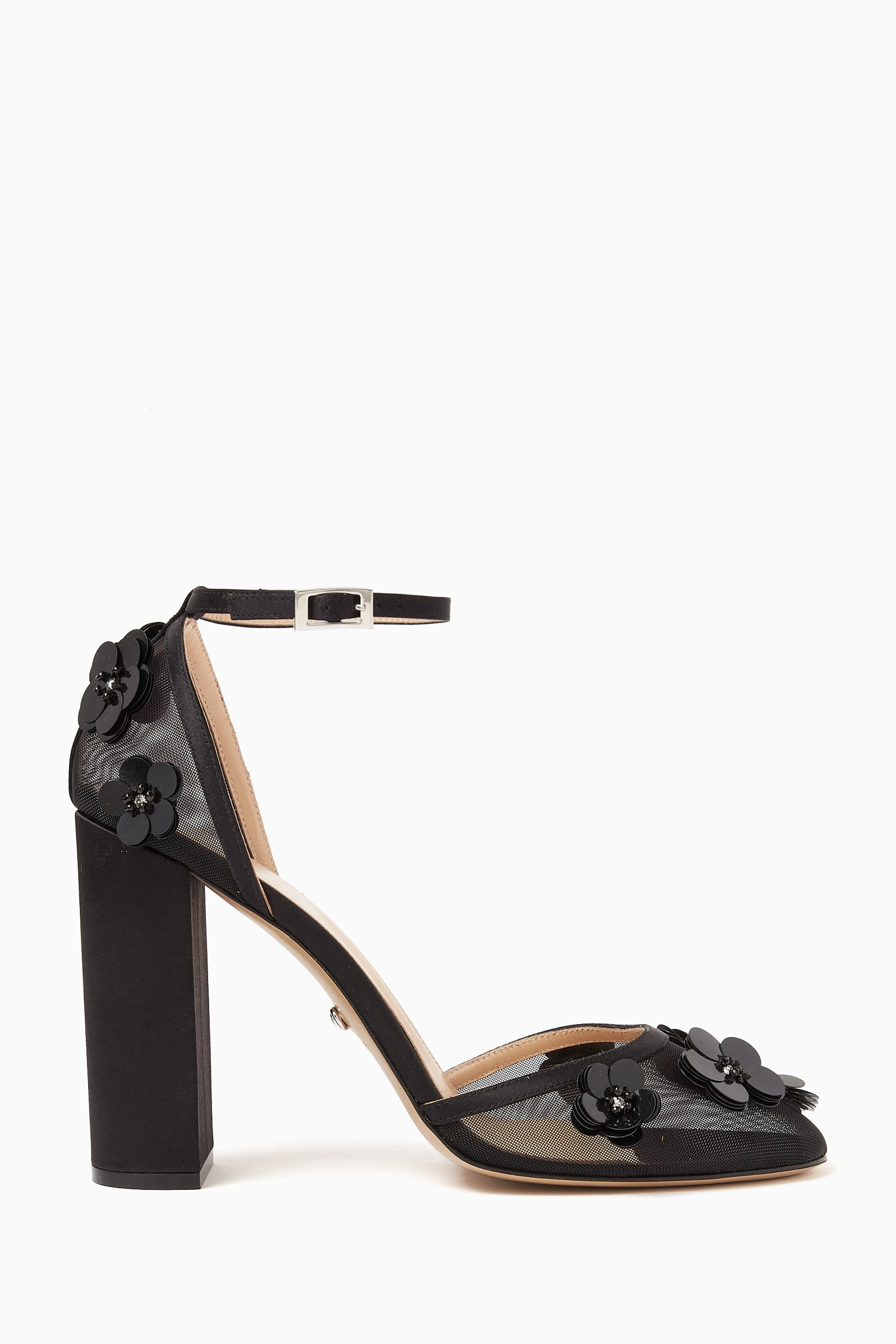 Buy MACH MACH Black Flowers 100 Embellished Pumps in Mesh For Women Online Ounass UAE