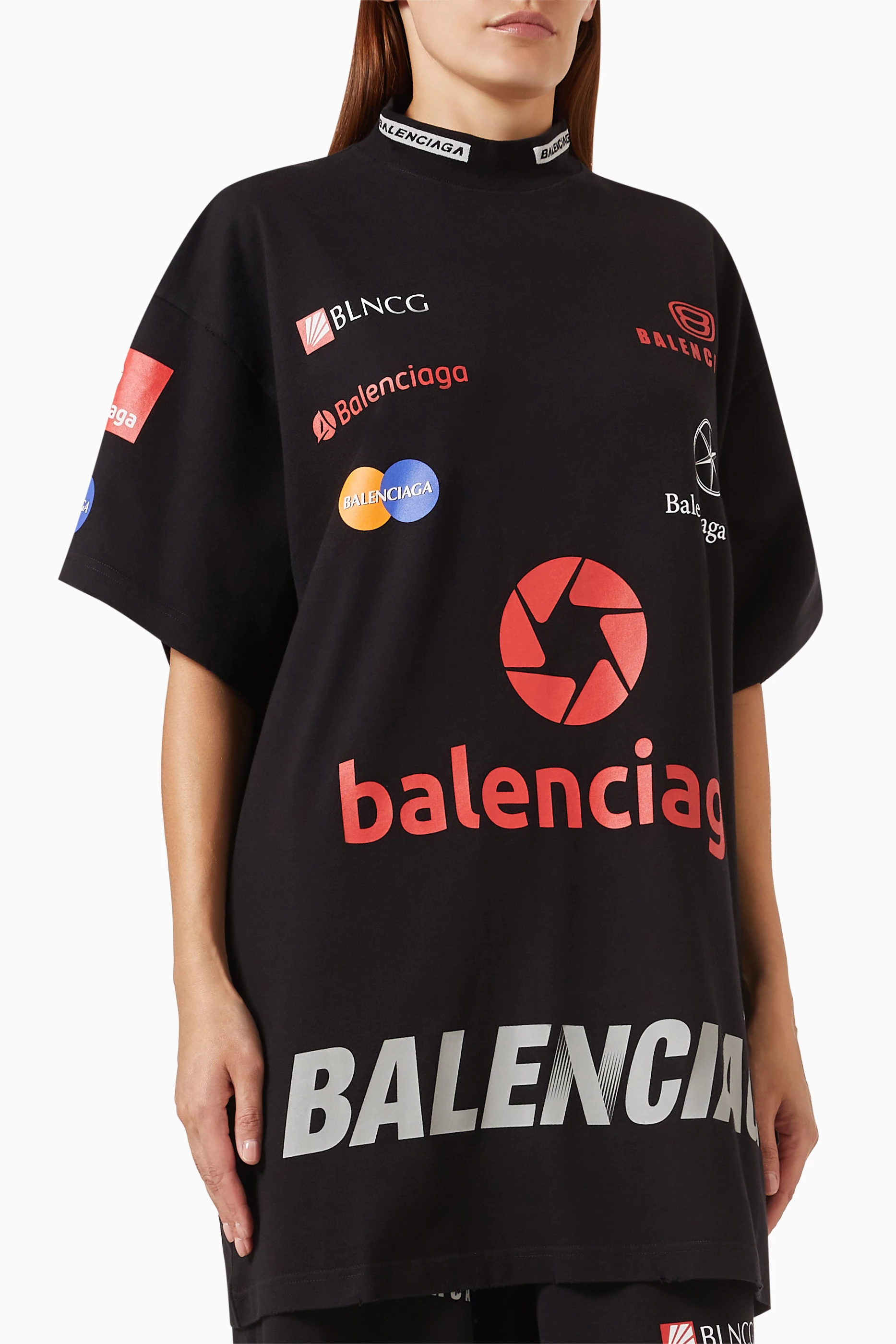 Buy Balenciaga Black Unisex Top League Oversized T shirt in Cotton jersey For UNISEX Online Ounass UAE