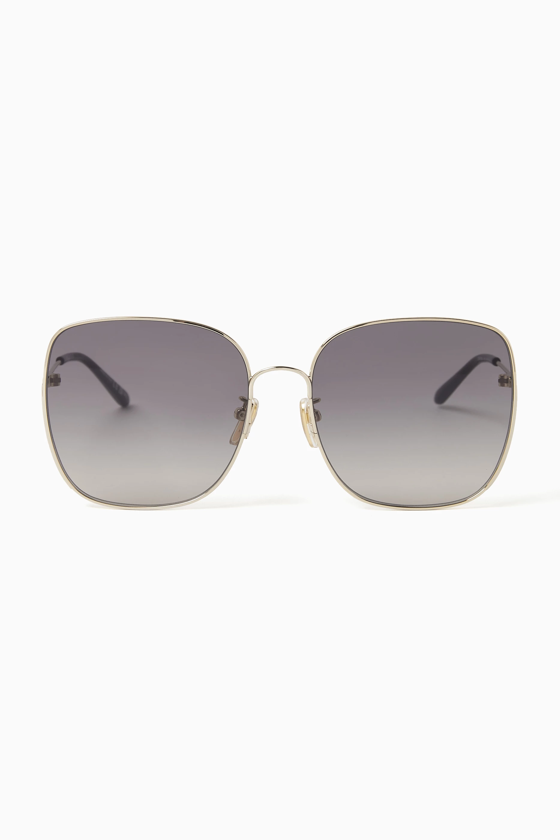 Buy Chloé Gold Square Sunglasses in Metal For Women Online
