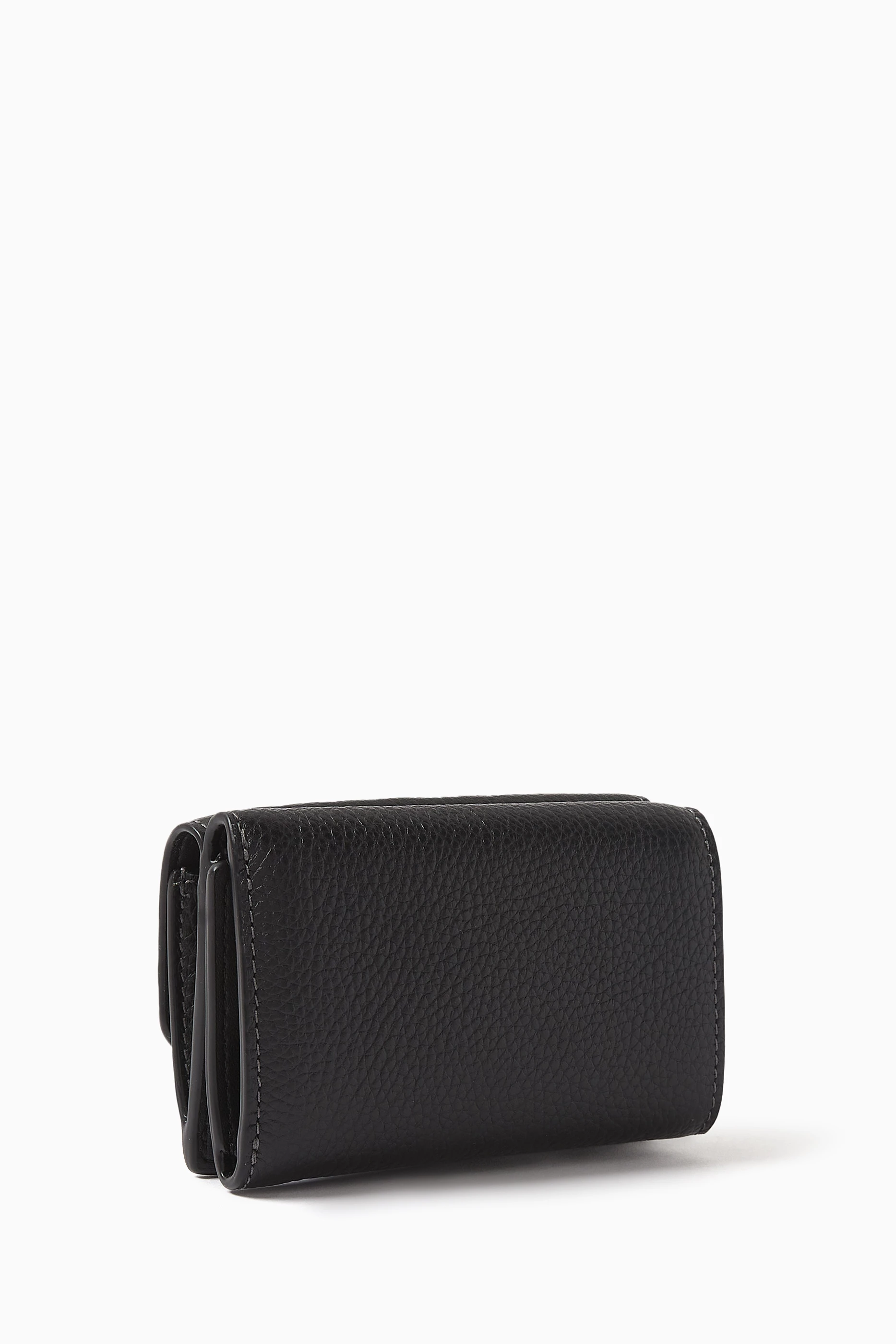 Buy Coach Black Mini Tri fold Wallet in Pebbled Leather For Women Online Ounass UAE
