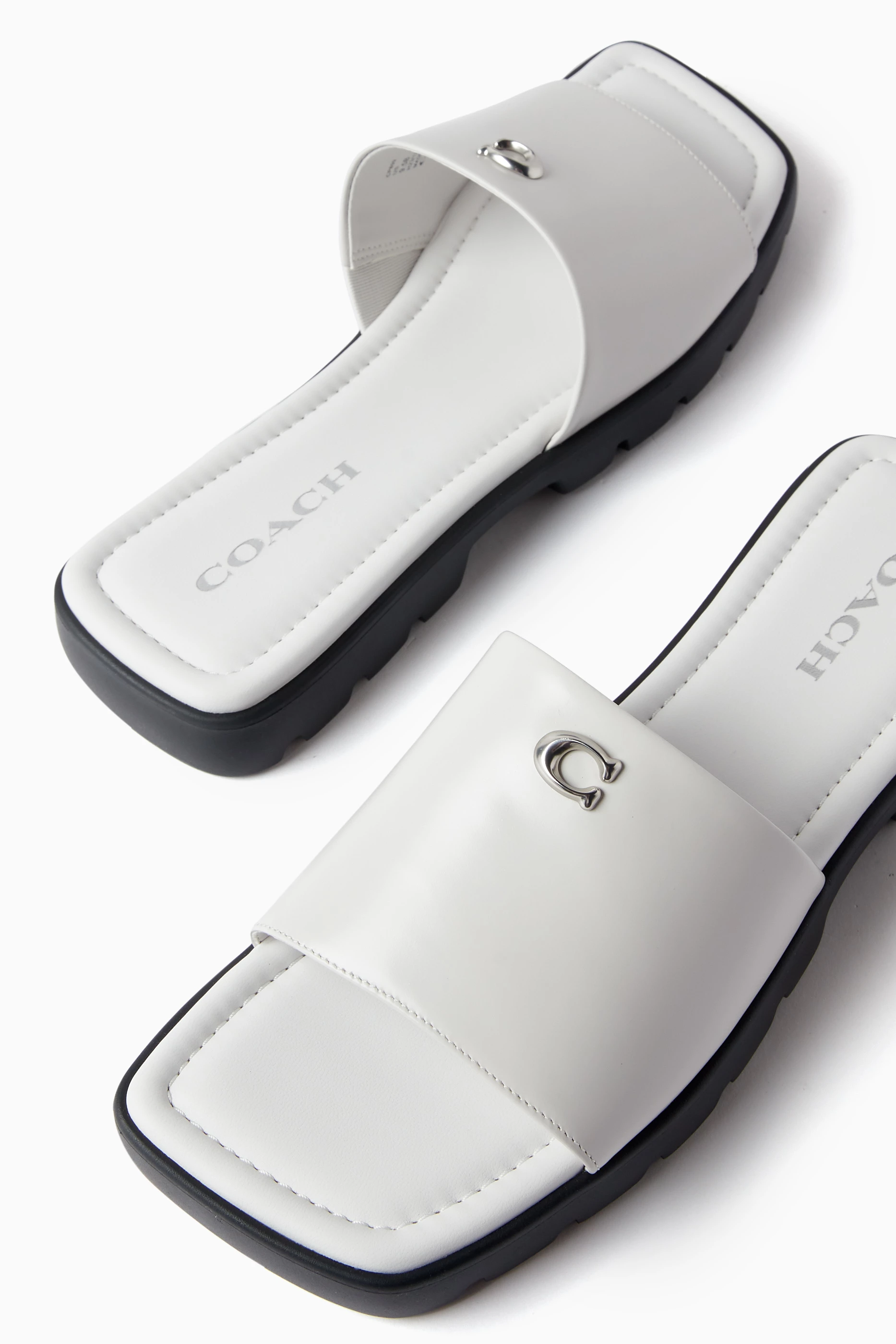 Ladies Sandals Coach White Sandals COACH Evy Sandal In Natural Lyst