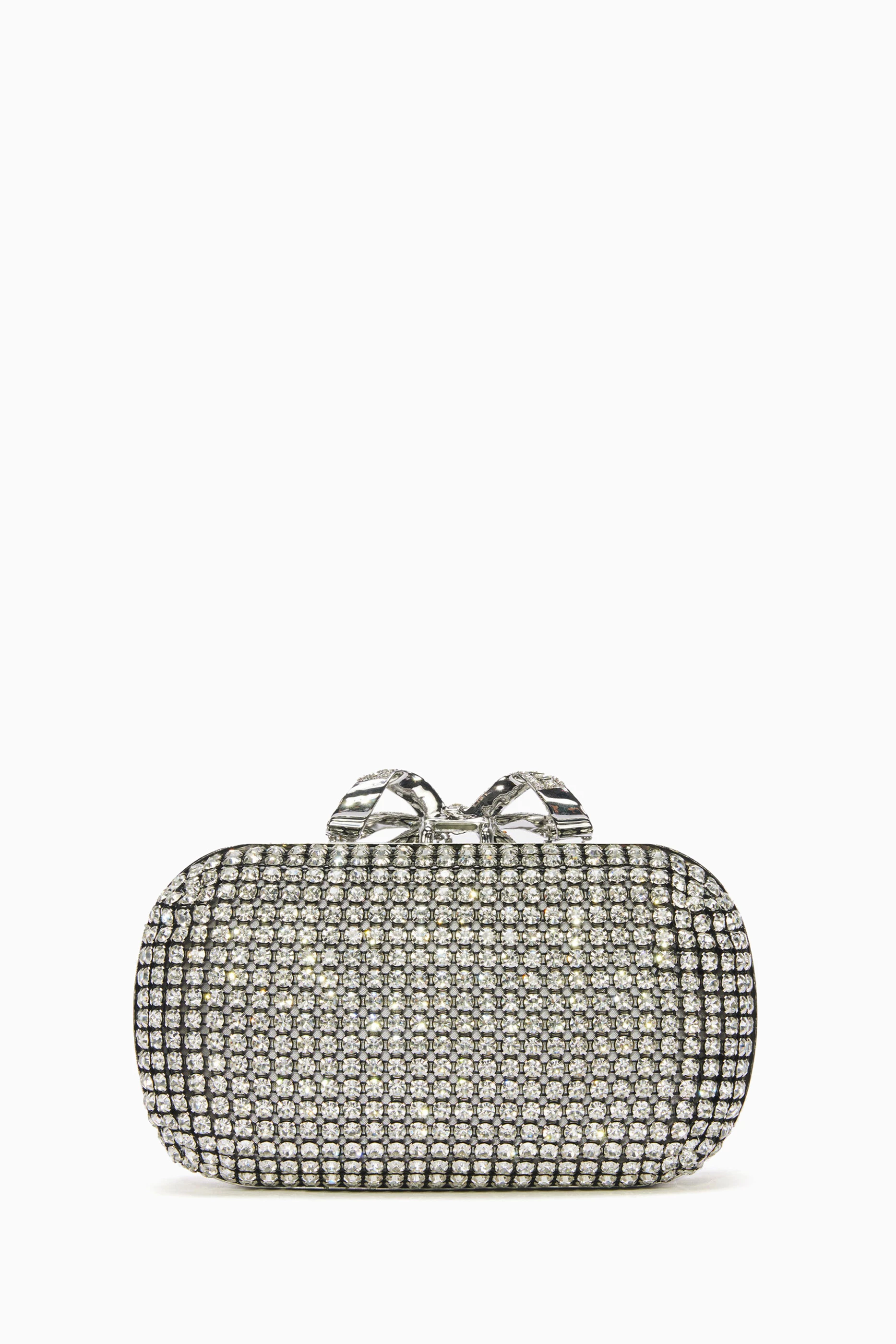 Evening silver clutch top