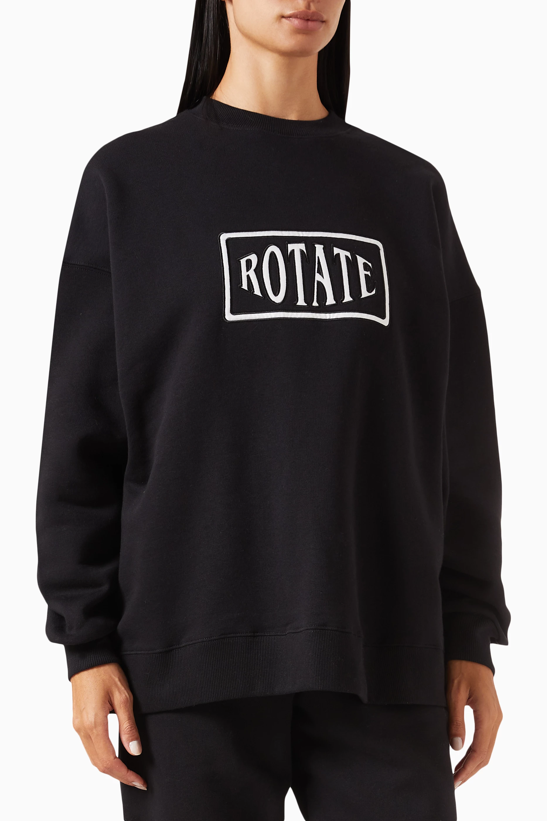 Buy Rotate Birger Christensen Black Iris Logo Crewneck Sweatshirt