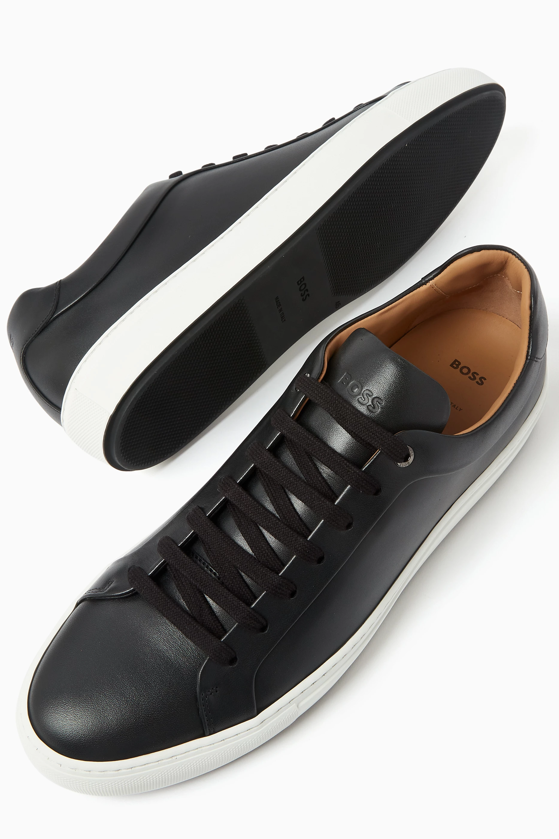 Buy BOSS Black Mirage Tenn Sneakers in Leather For Men Online Ounass UAE