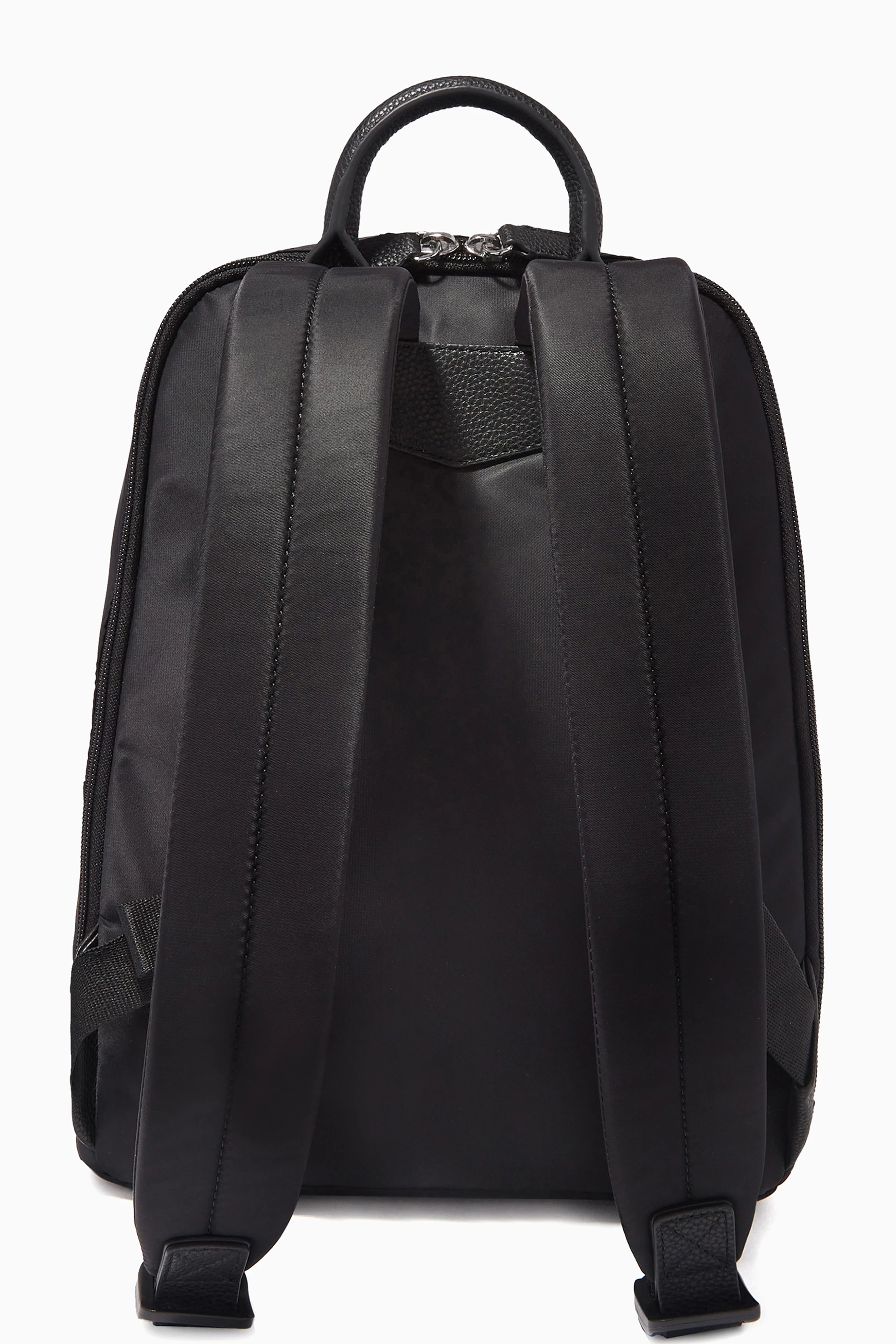 Buy Emporio Armani Black Metal Logo Backpack in Nylon For Women Online Ounass UAE