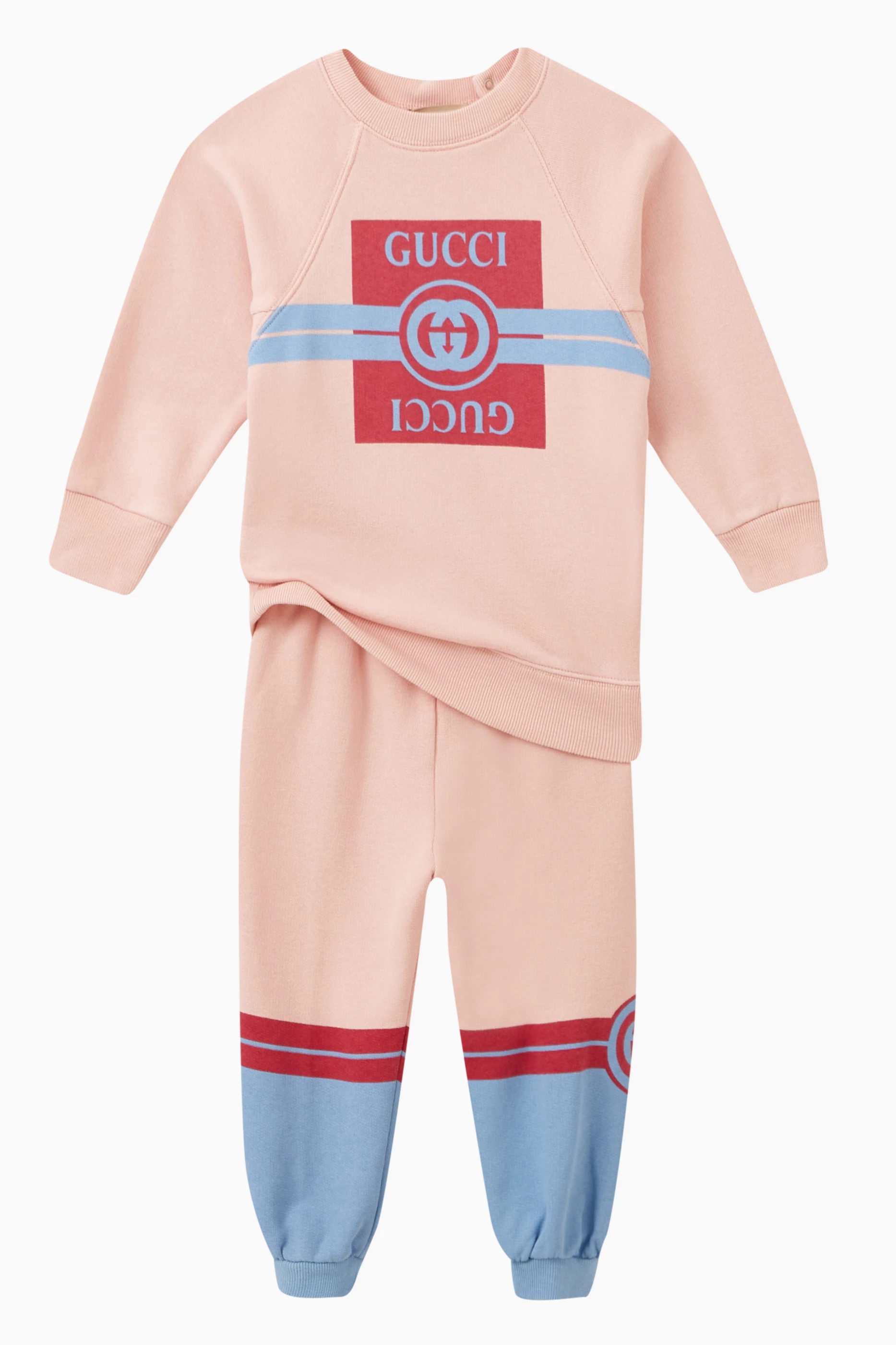 Buy Gucci Pink Logo Sweatpants in Cotton Jersey For Baby Boys Online Ounass UAE