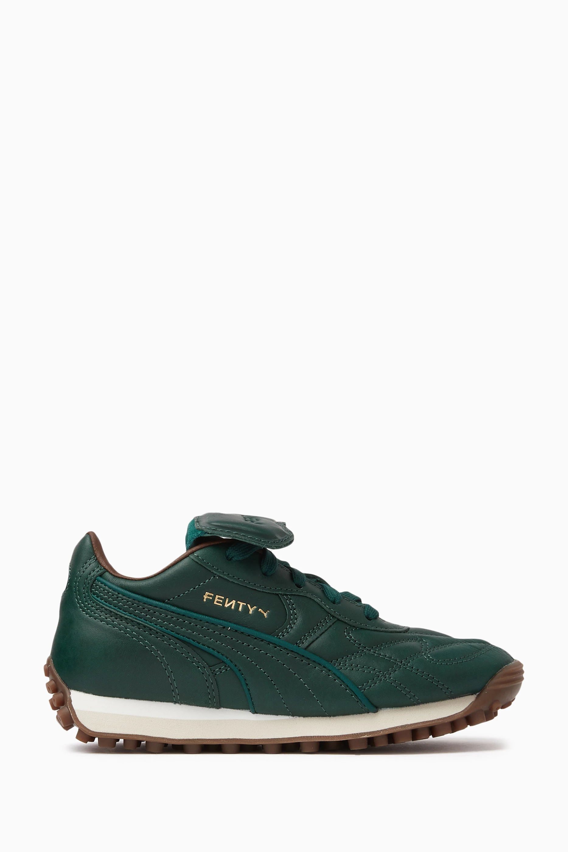Buy Puma Green x Fenty Avanti Low top Sneakers in Leather For UNISEX Online Ounass UAE