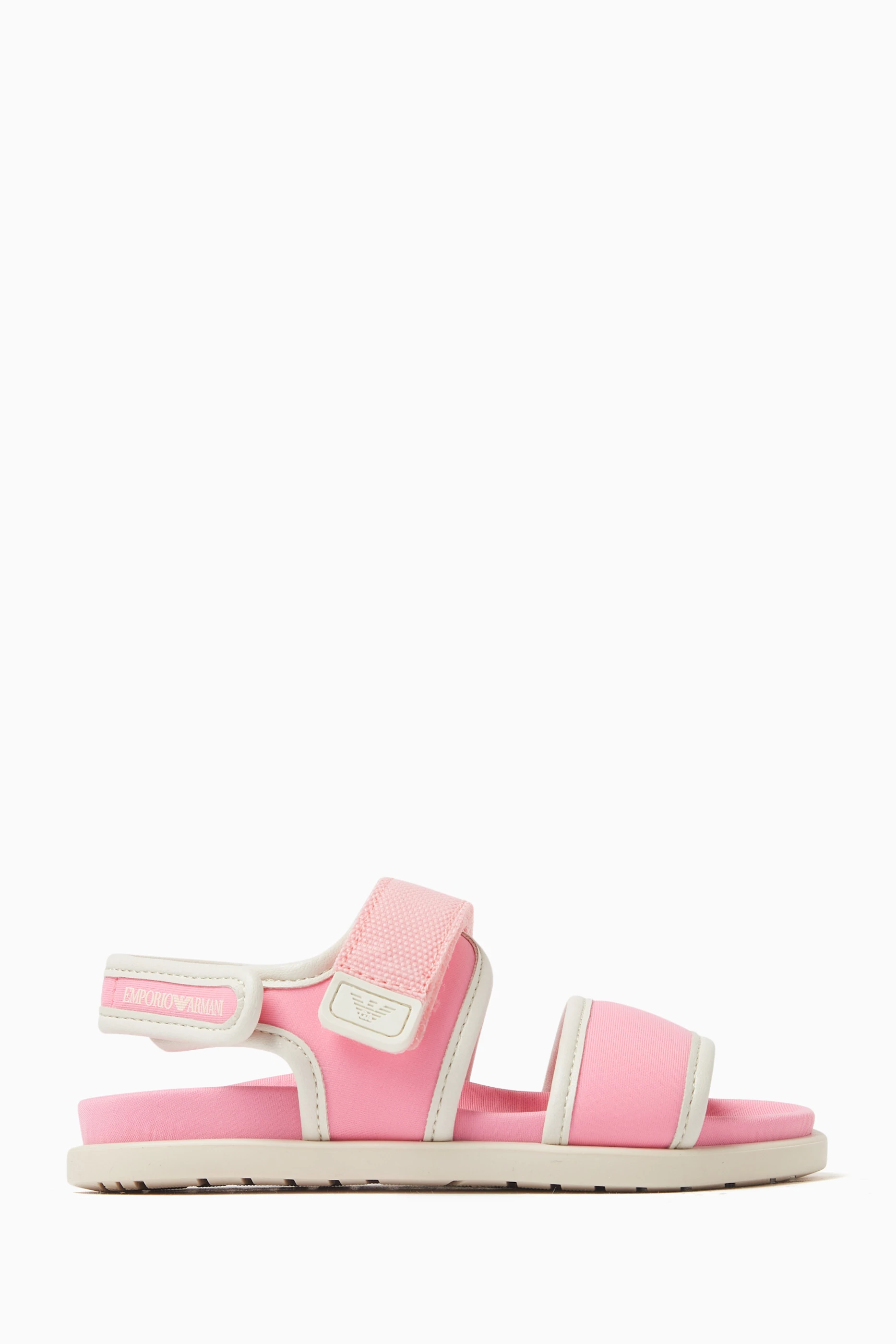 Buy Emporio Armani Pink Strappy Velcro Sandals For Kids Online Ounass UAE