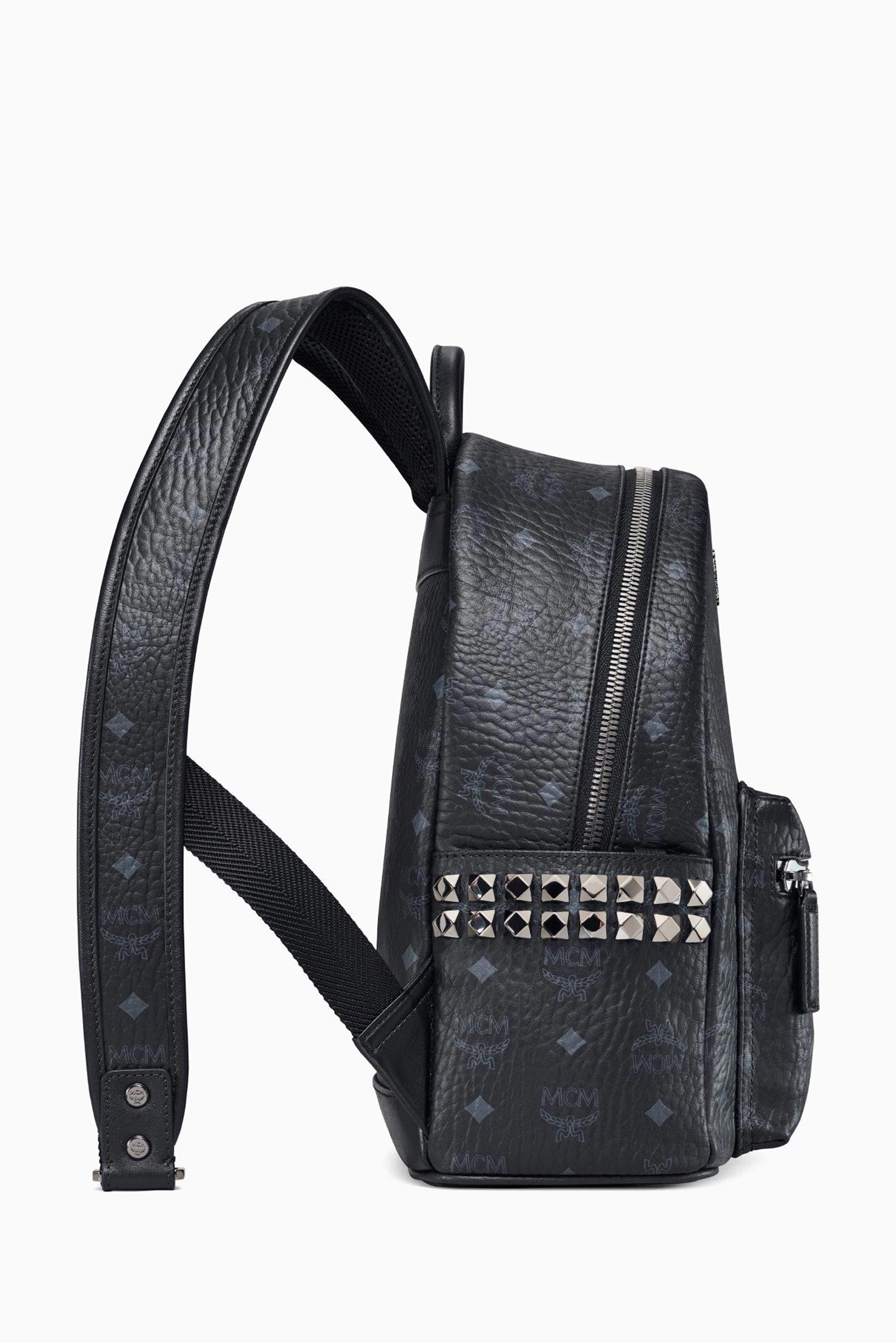 Buy MCM Black Stark Side Studs Small Backpack in Visetos For Women Online Ounass UAE