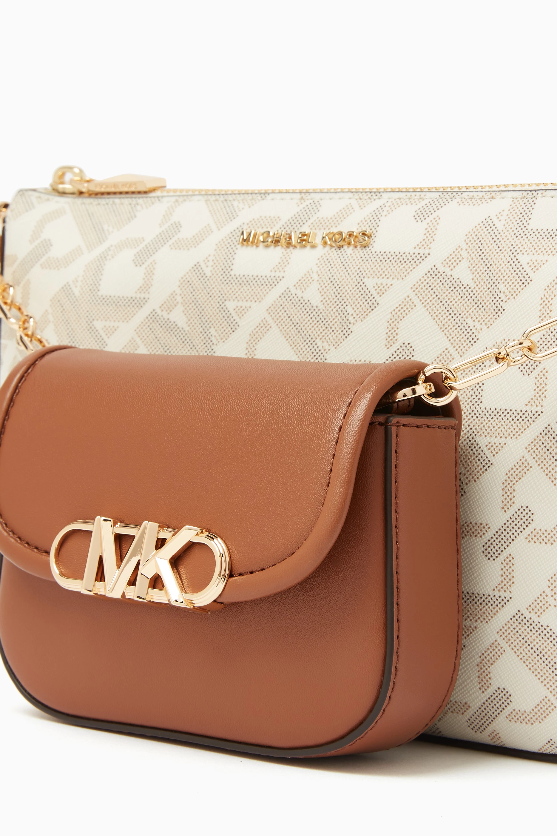 Buy Michael Kors Neutral Large Parker Empire 2 in 1 Crossbody Bag in Logo Canvas For Women Online Ounass UAE