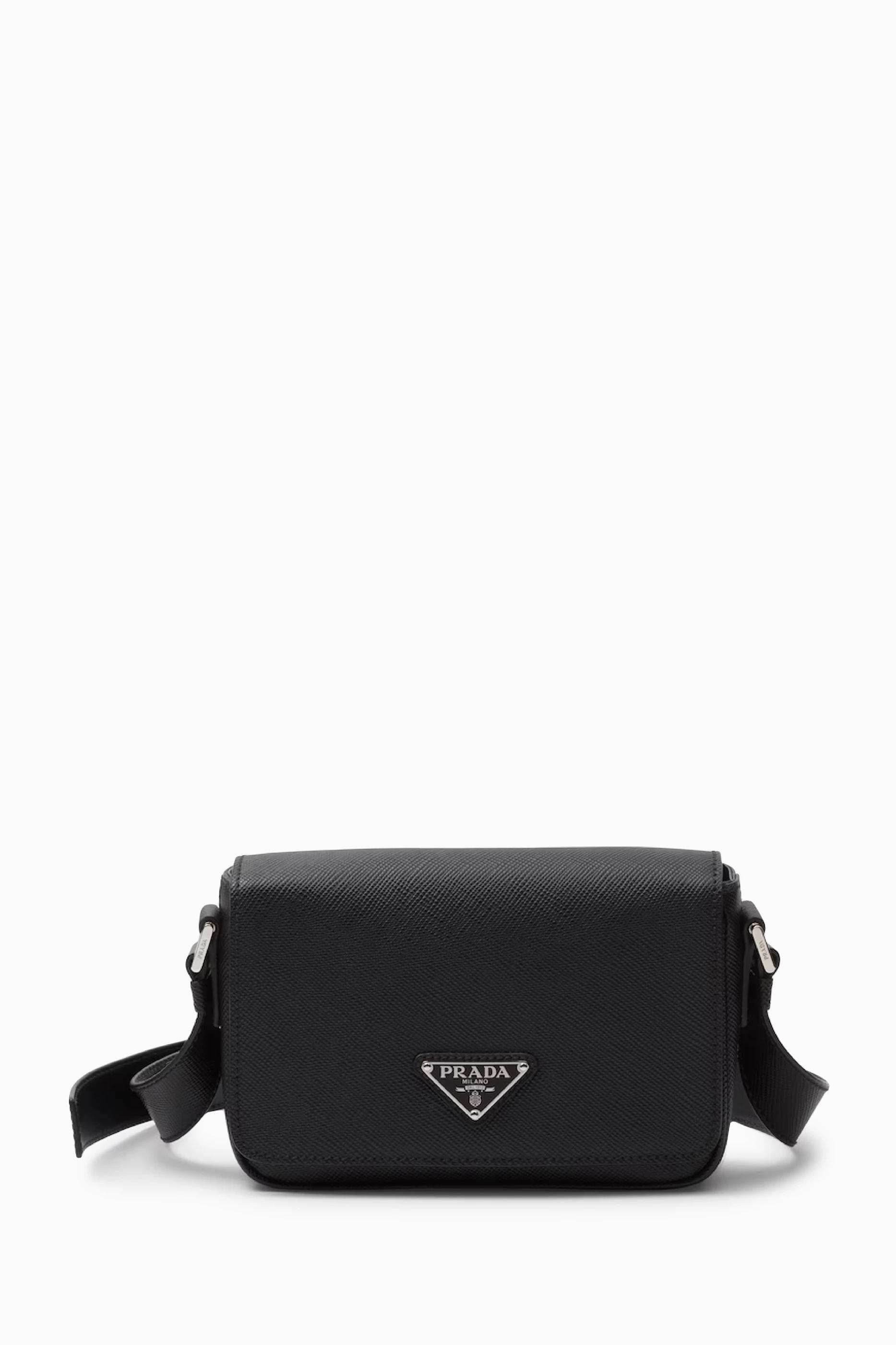 Buy Prada Black Logo Crossbody Bag in Leather For Men Online Ounass UAE