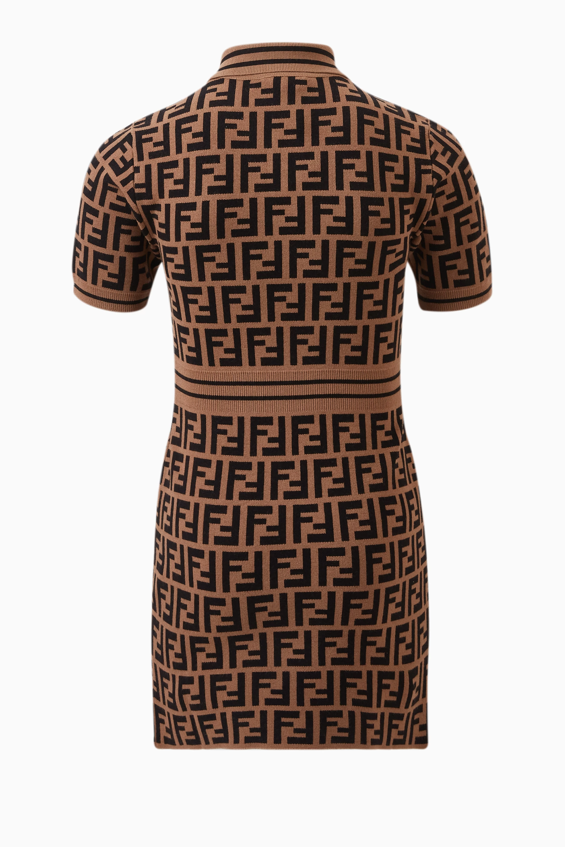 Buy Fendi Brown FF Monogram Dress in Viscose Knit For Girls Online Ounass UAE