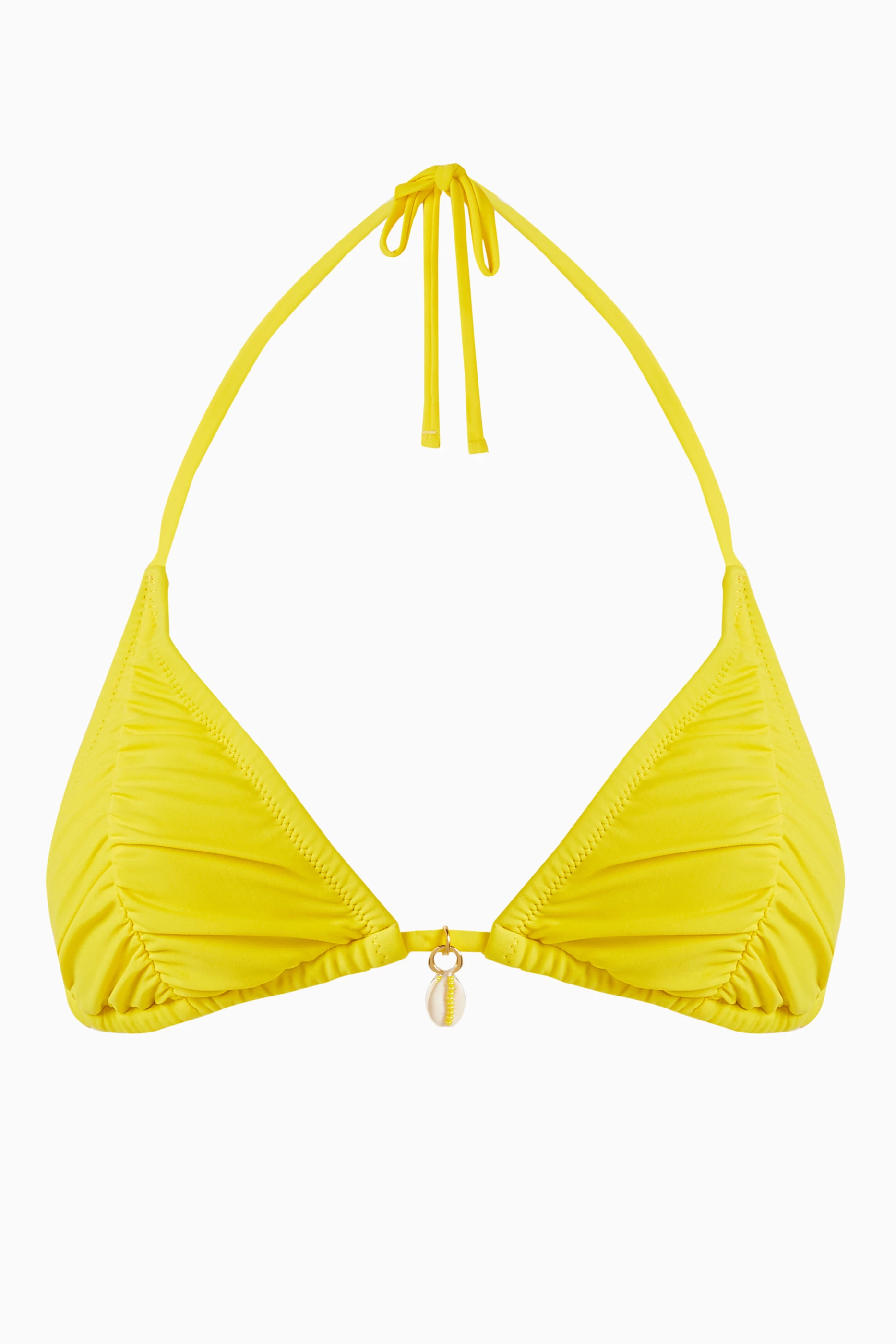 Buy PQ Swim Yellow Ruched Triangle Bikini Top For Women Online Ounass UAE