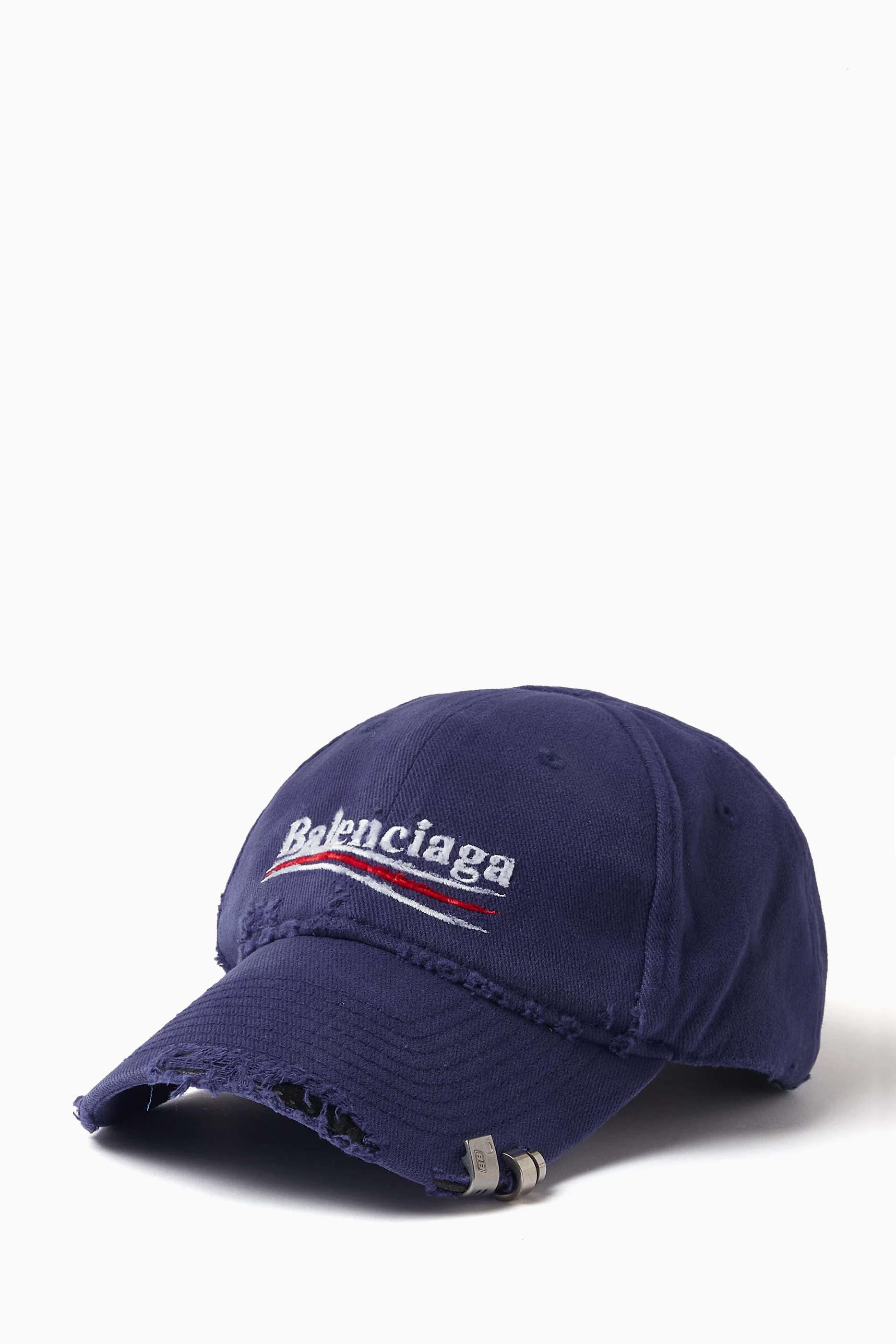 Buy Balenciaga Blue Political Campaign Upcycled Cap in Cotton Drill For Men Online Ounass UAE