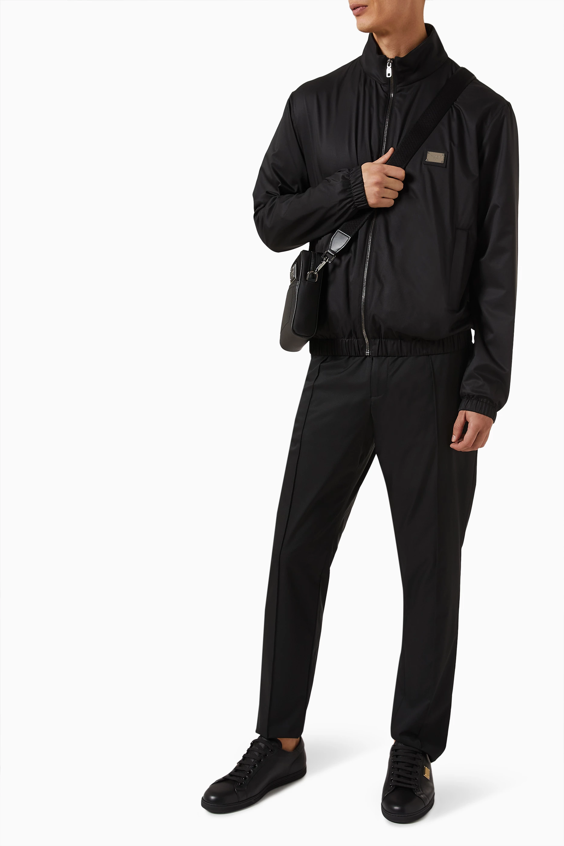 Nylon black joggers clearance
