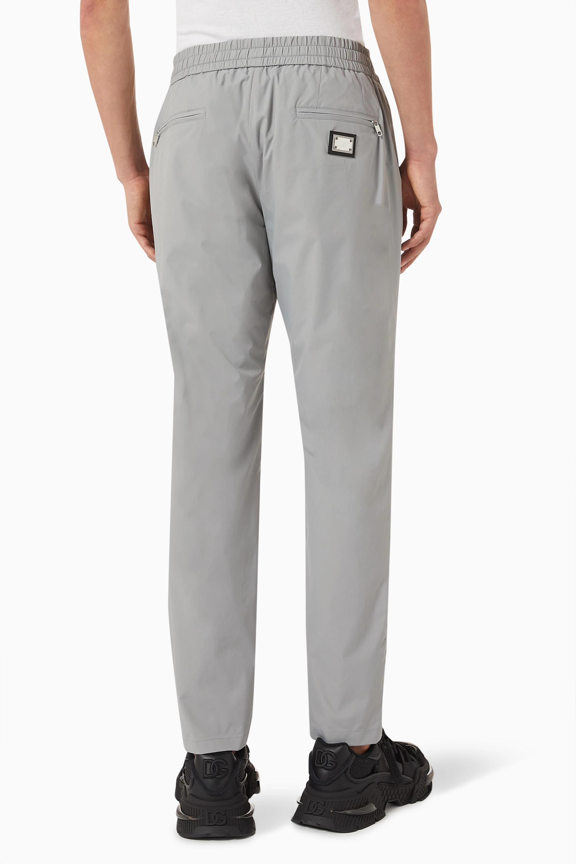 Buy Dolce Gabbana Grey Elasticated Waist Jogging Pants in Nylon For Men Online Ounass UAE