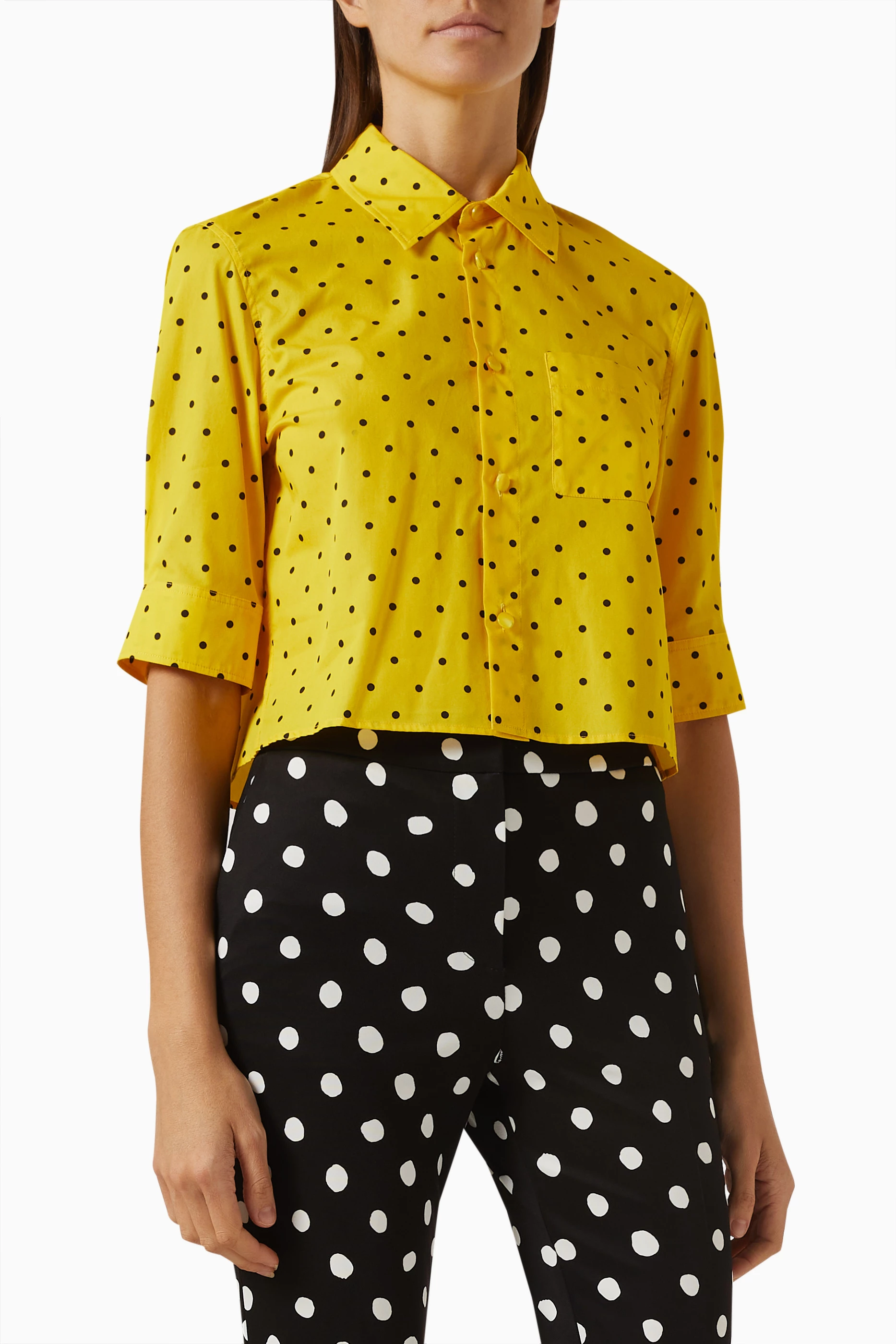 Yellow polka dot top top