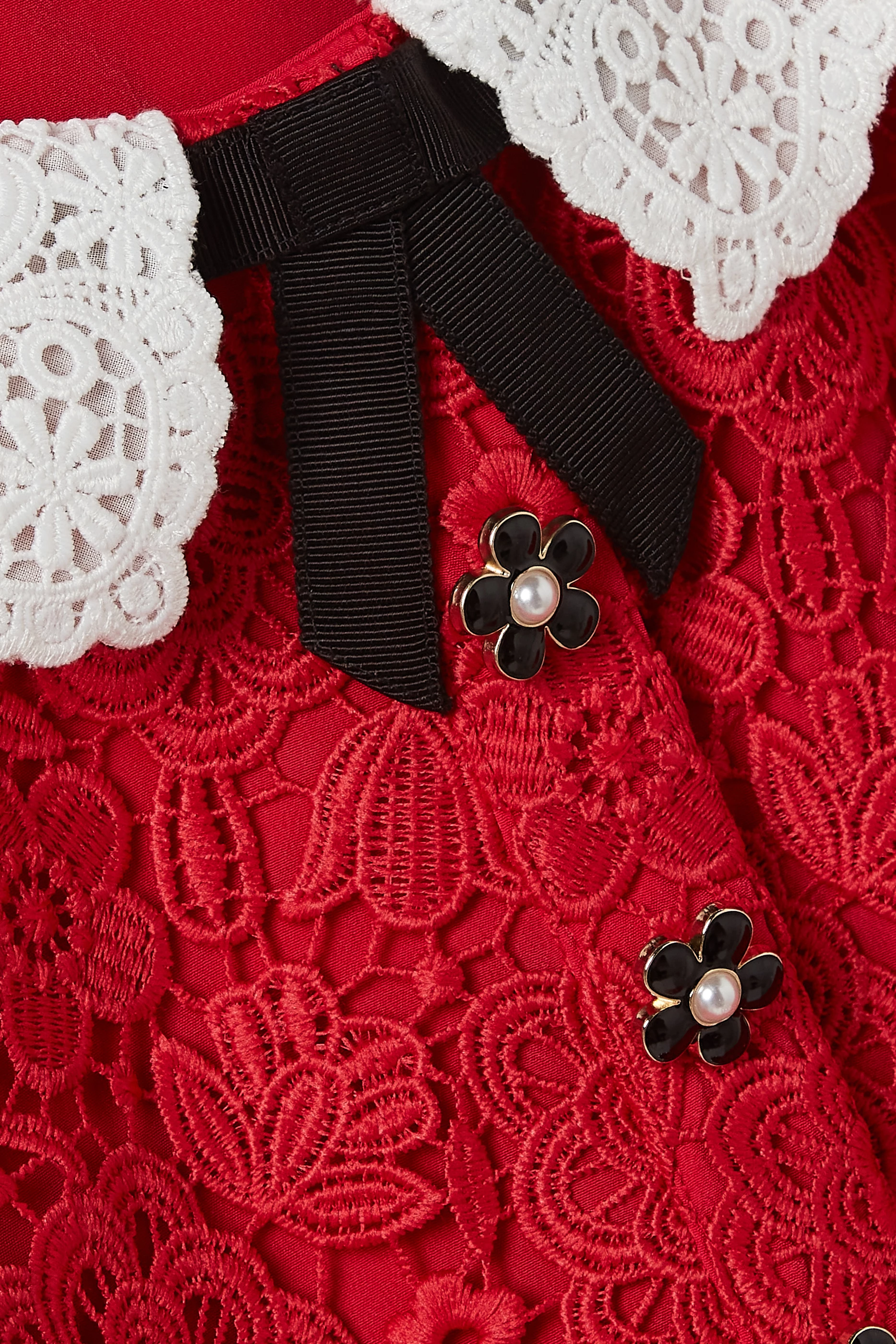 Red lace collar dress cheap