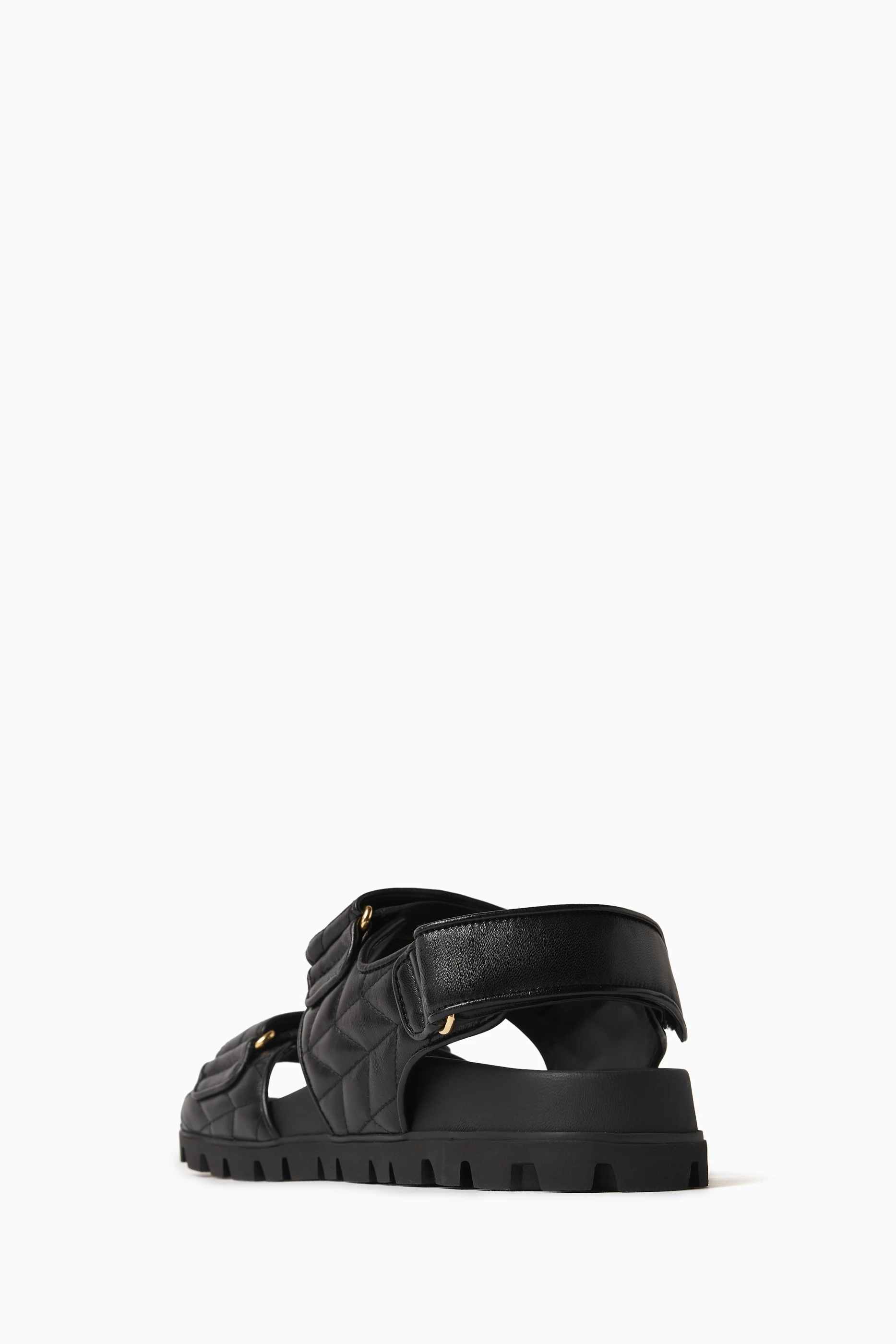 Buy Miu Miu Black Chunky Sandals in Matelasse Leather For Women Online Ounass UAE