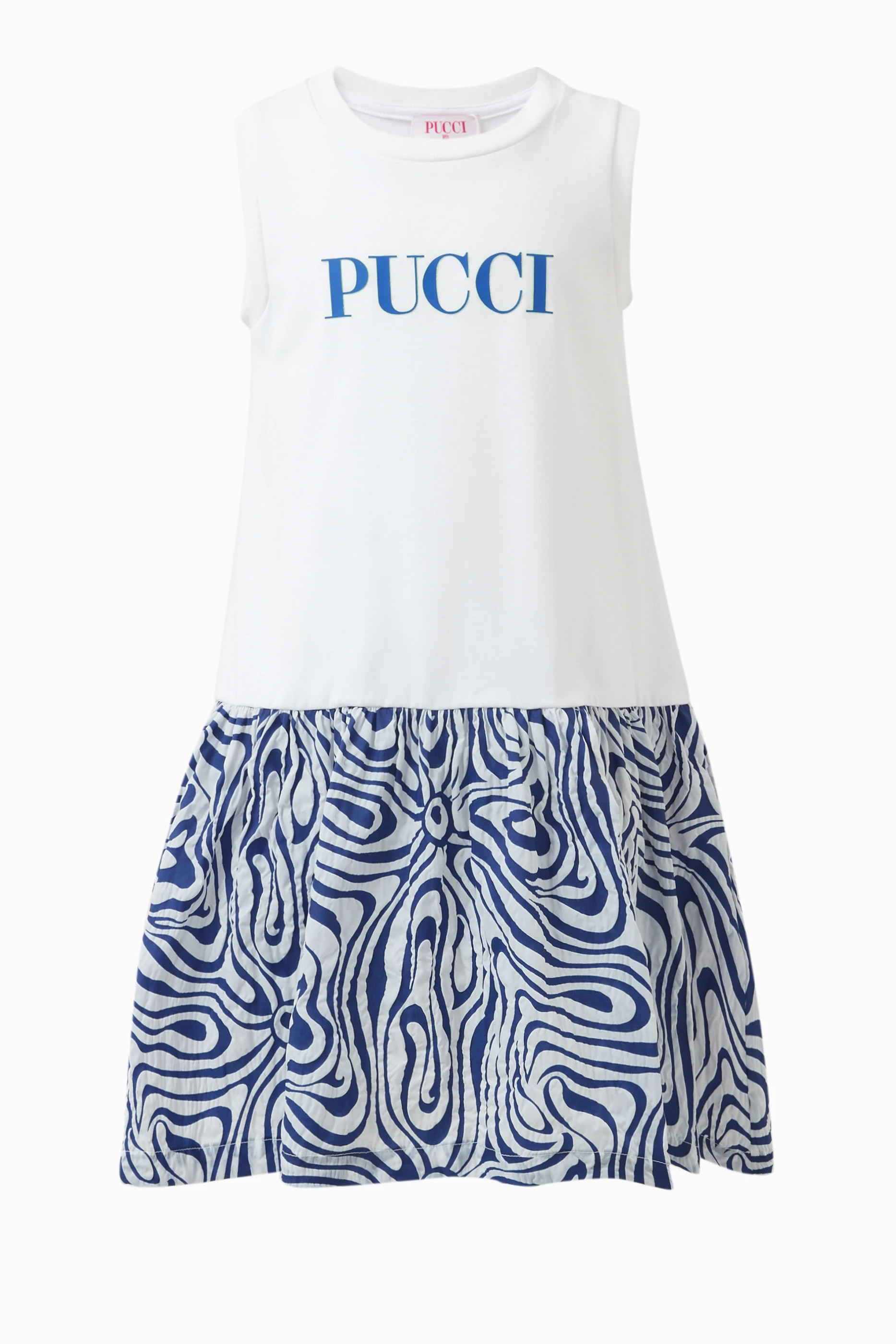 Buy Emilio Pucci White Logo detail Woven Dress For Girls Online Ounass UAE
