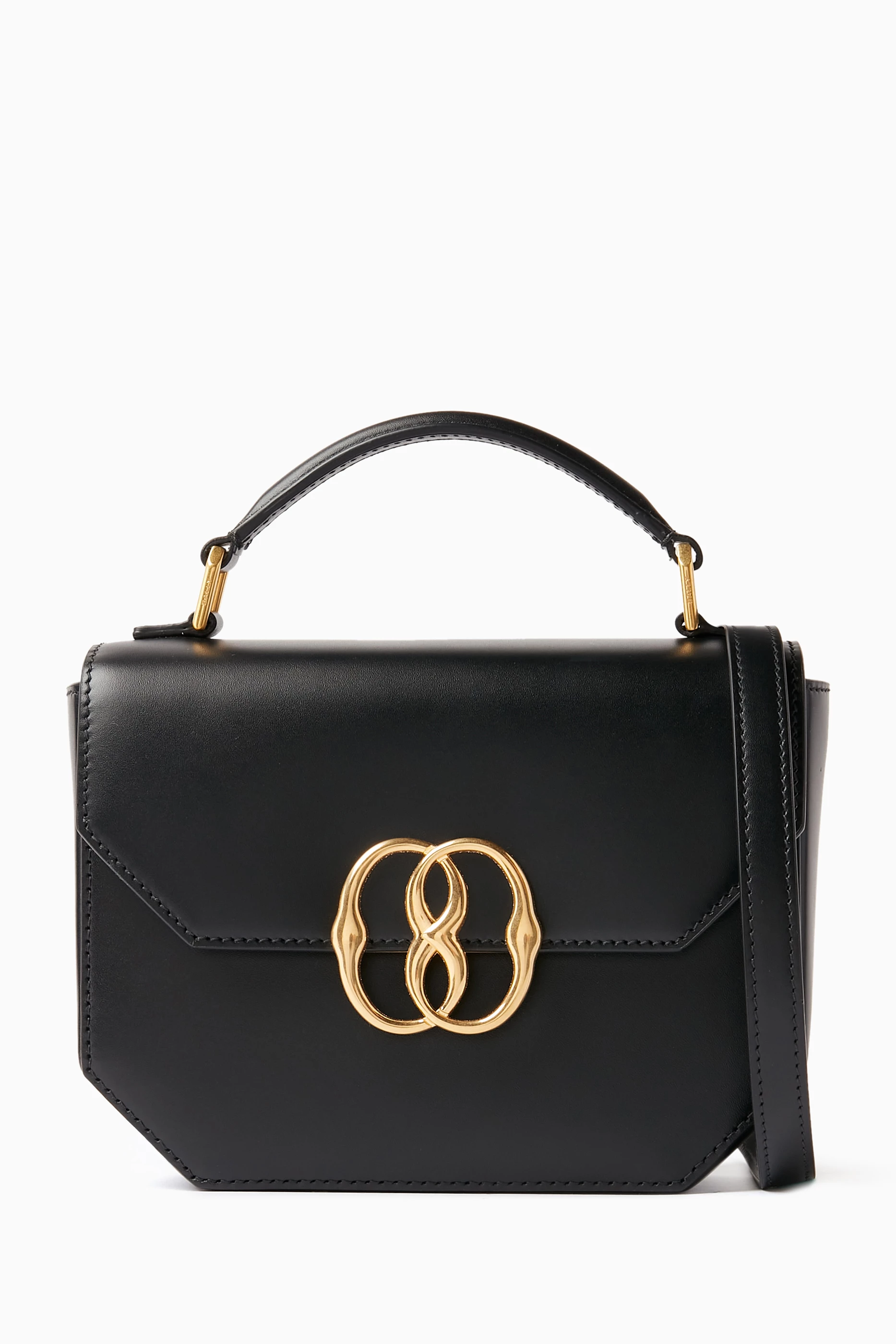 Buy Bally Black Mini Emblem Folio Bag in Smooth Leather For