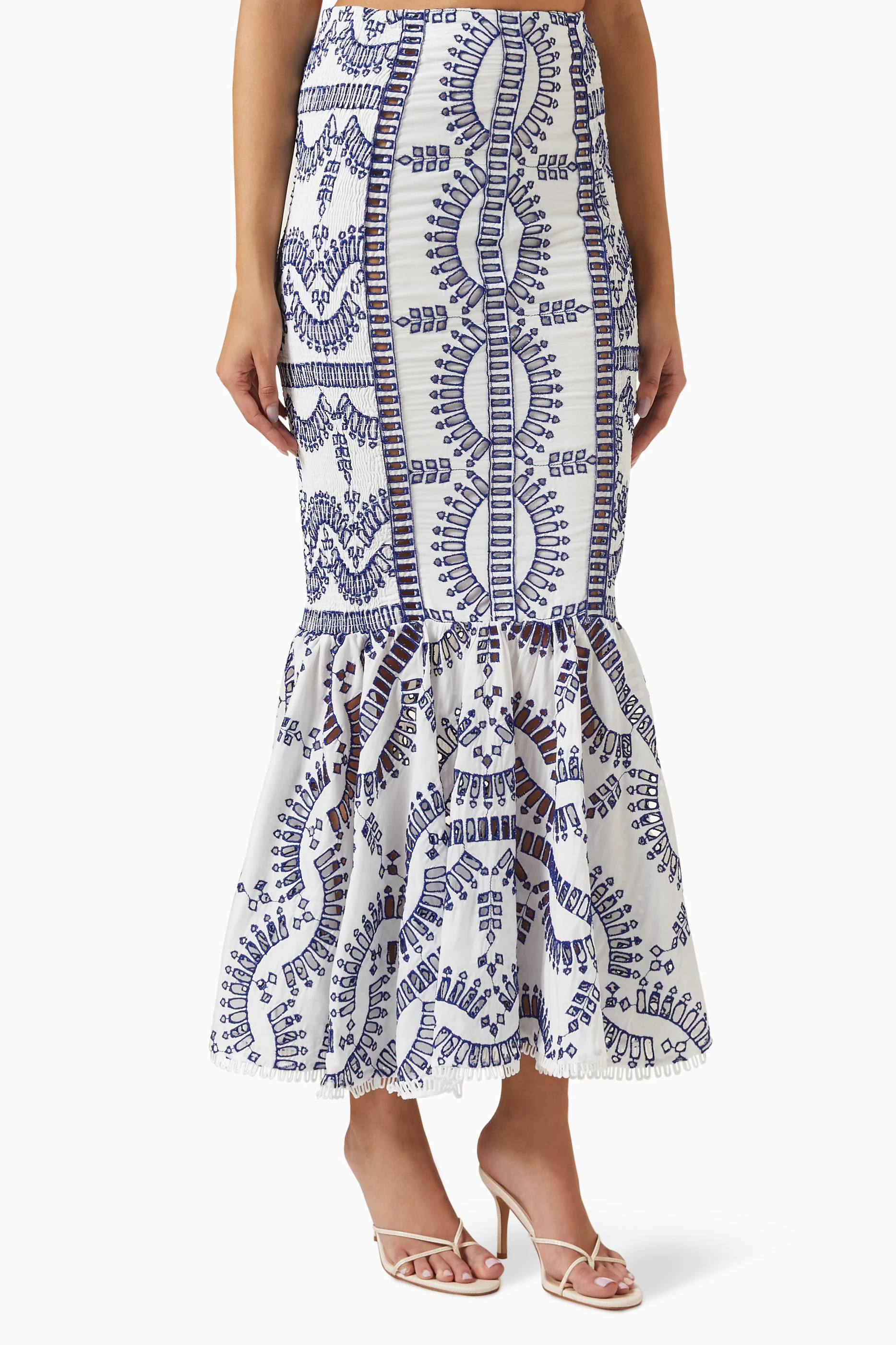 Embroidered skirt maxi clearance