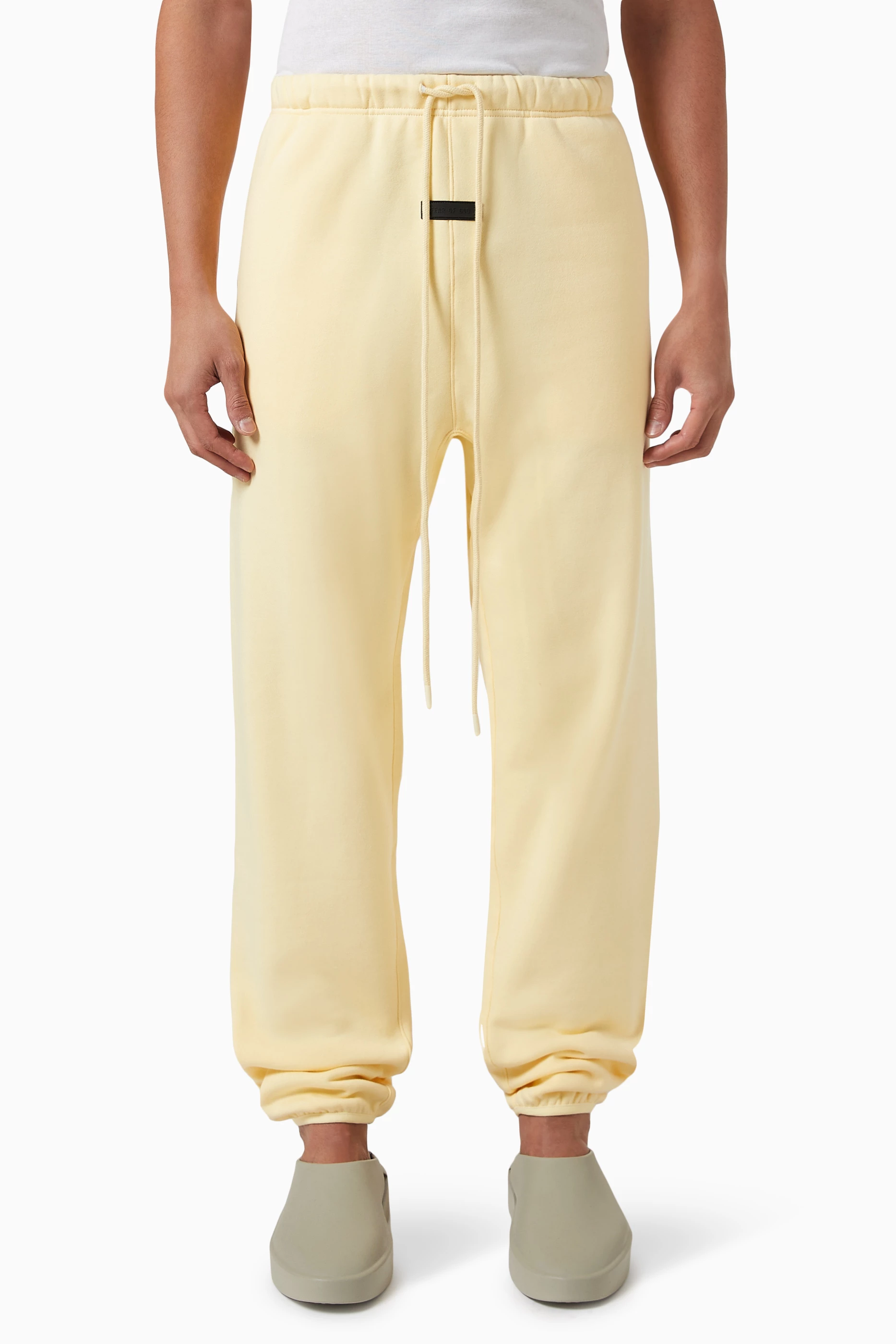Yellow fleece sweatpants hotsell