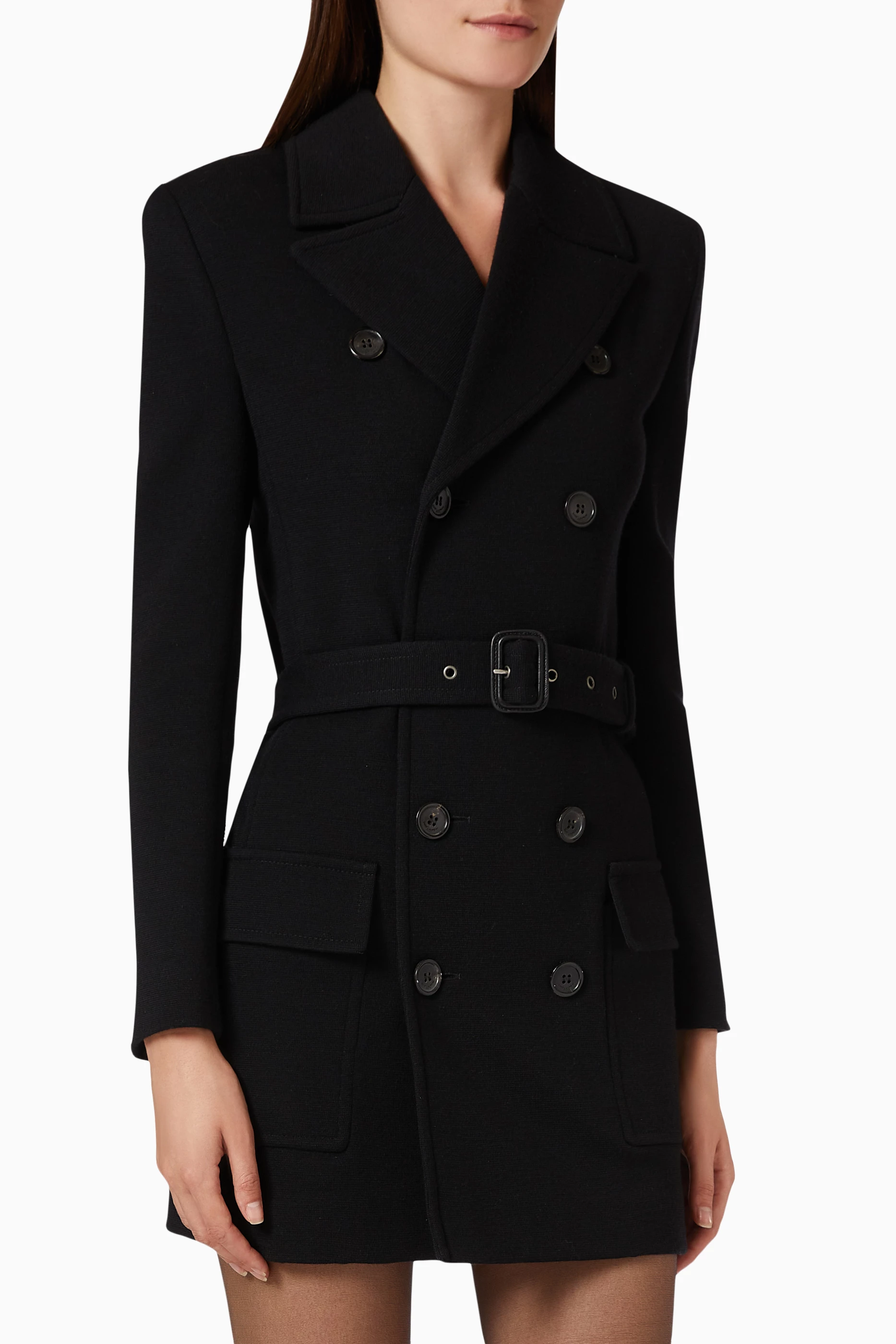 Buy SAINT LAURENT Black Saharienne Jacket in Wool-blend Jersey For