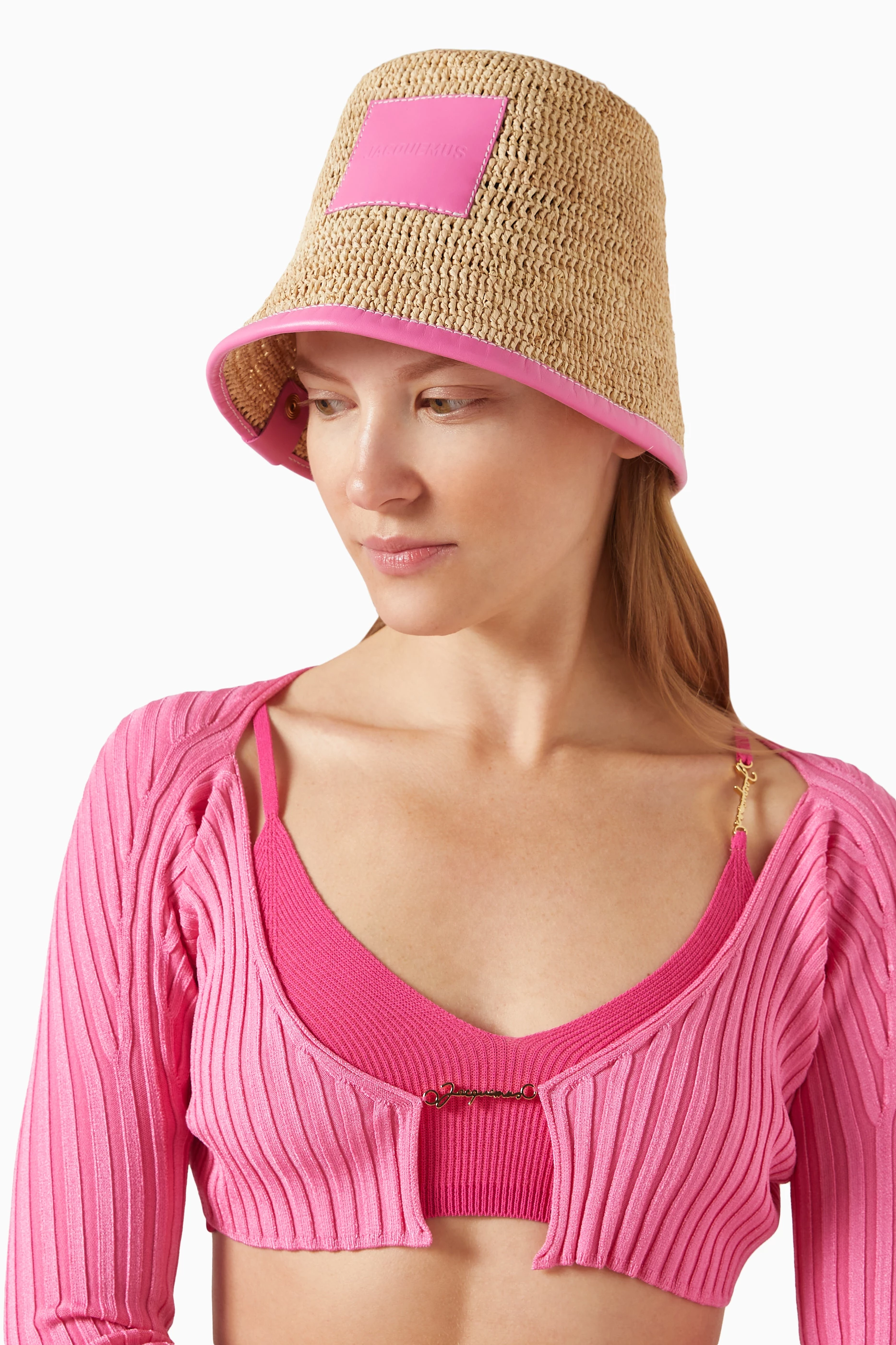 【関税＆送料込み】Jacquemus Le Bob Peach Accessories JACQUEMUS - Le Bob Artichaut bucket hat with crocodile print