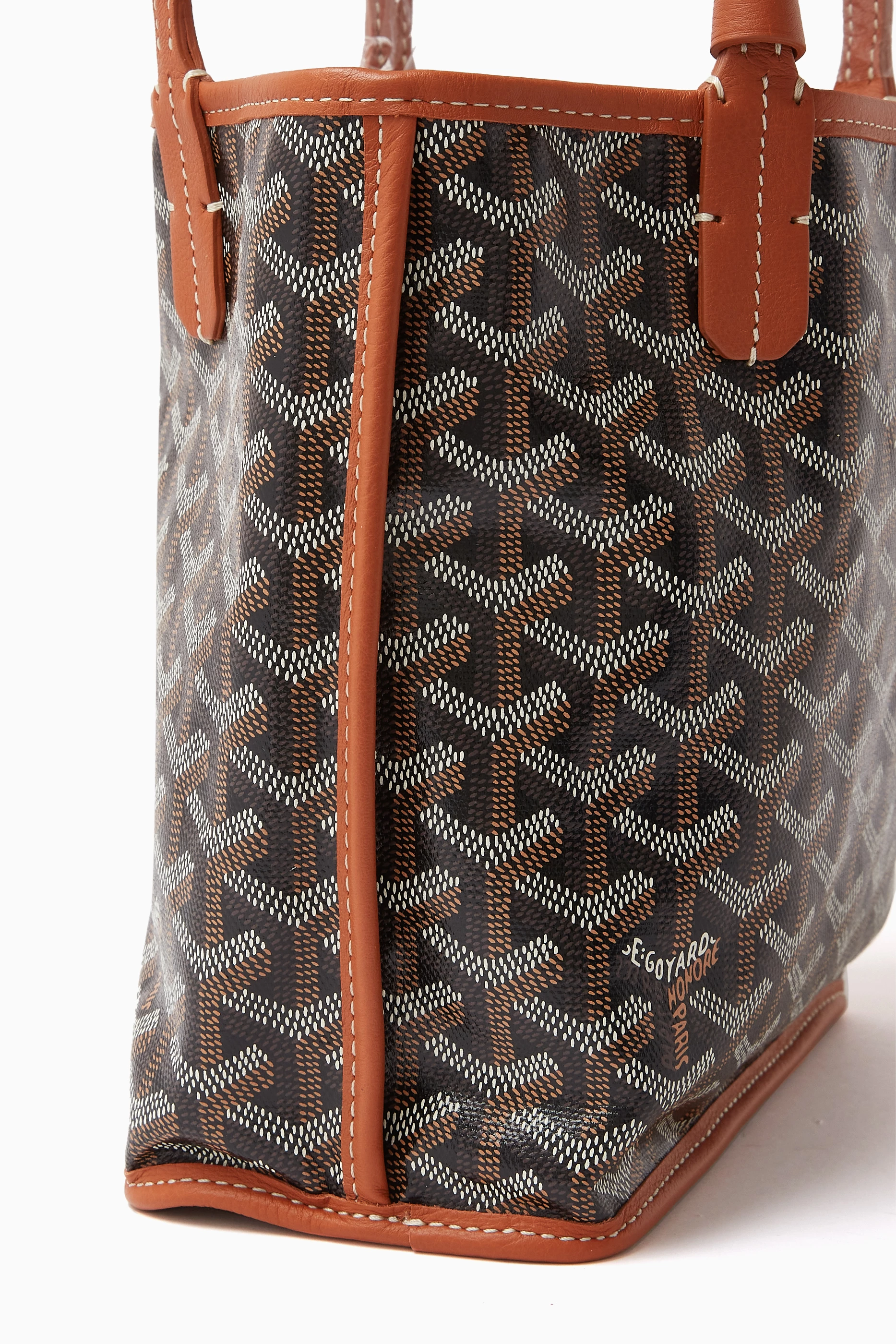 Buy Goyard Pre Loved Black Unused Anjou Mini Tote Bag in Goyardine Fabric For Women Online Ounass UAE