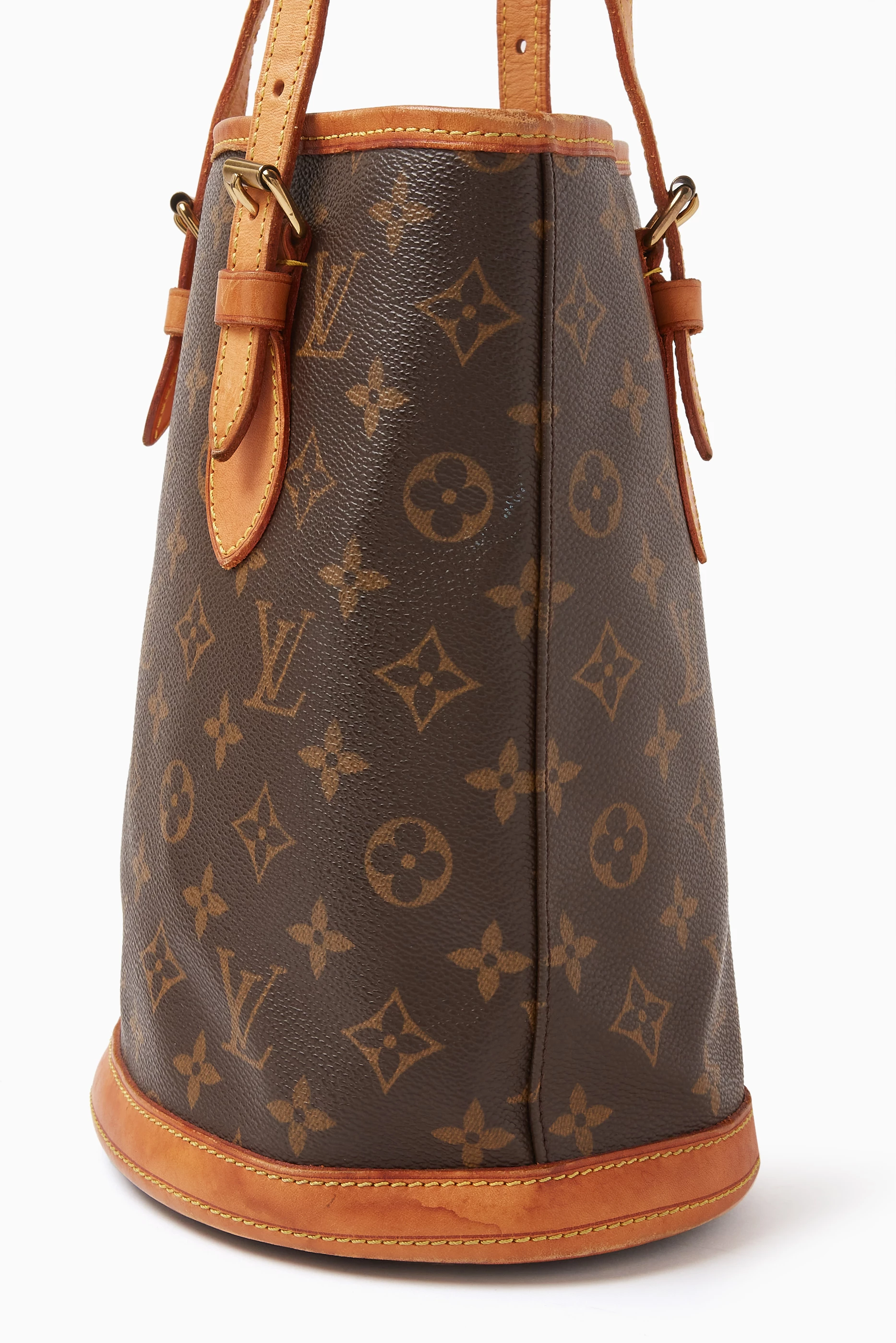 Buy Louis Vuitton Pre Loved Brown Petit Bucket Bag in Monogram Canvas For Women Online Ounass UAE
