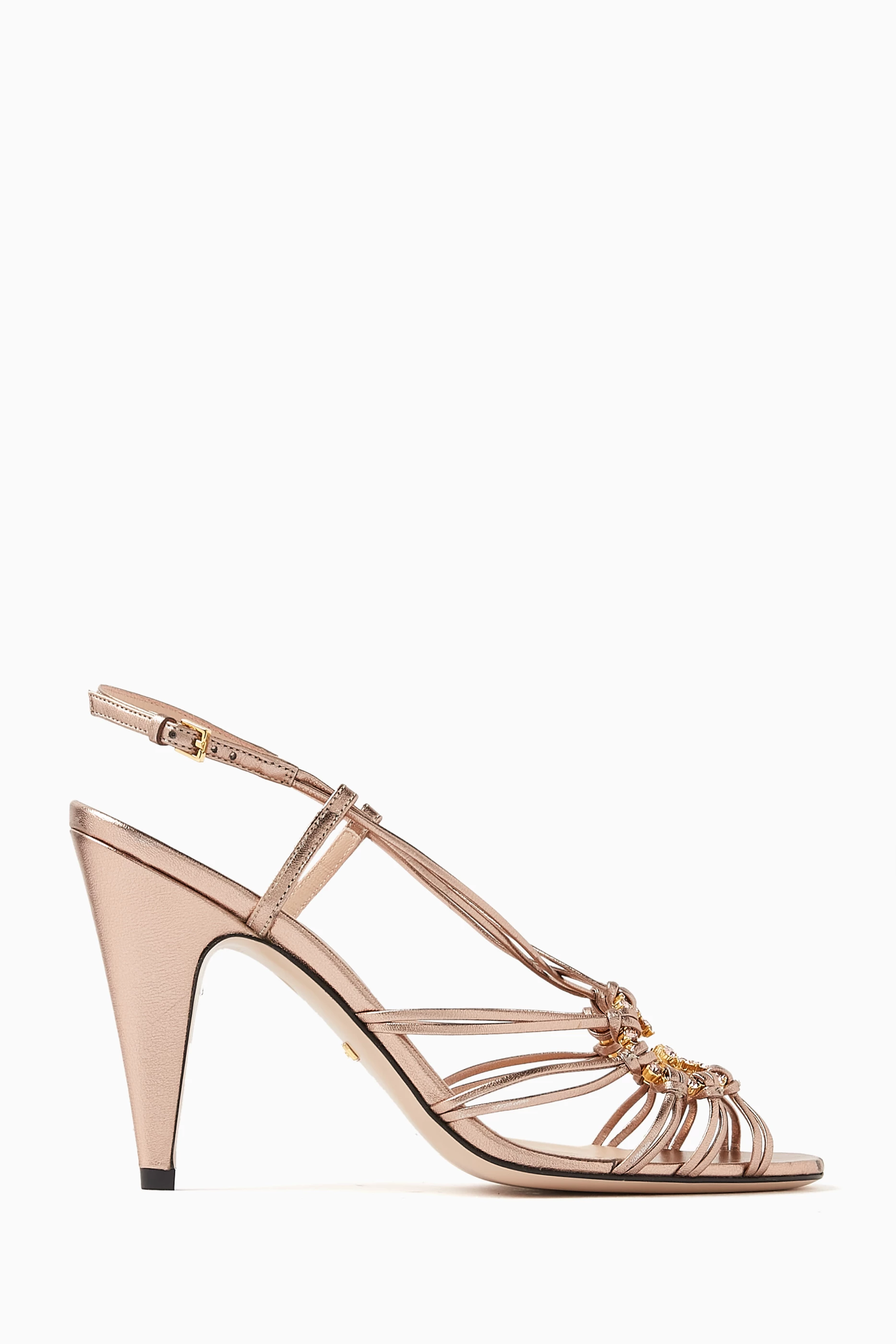 Buy Gucci Rose Gold Interlocking GG Sandals in Metallic Nappa For Women Online Ounass UAE