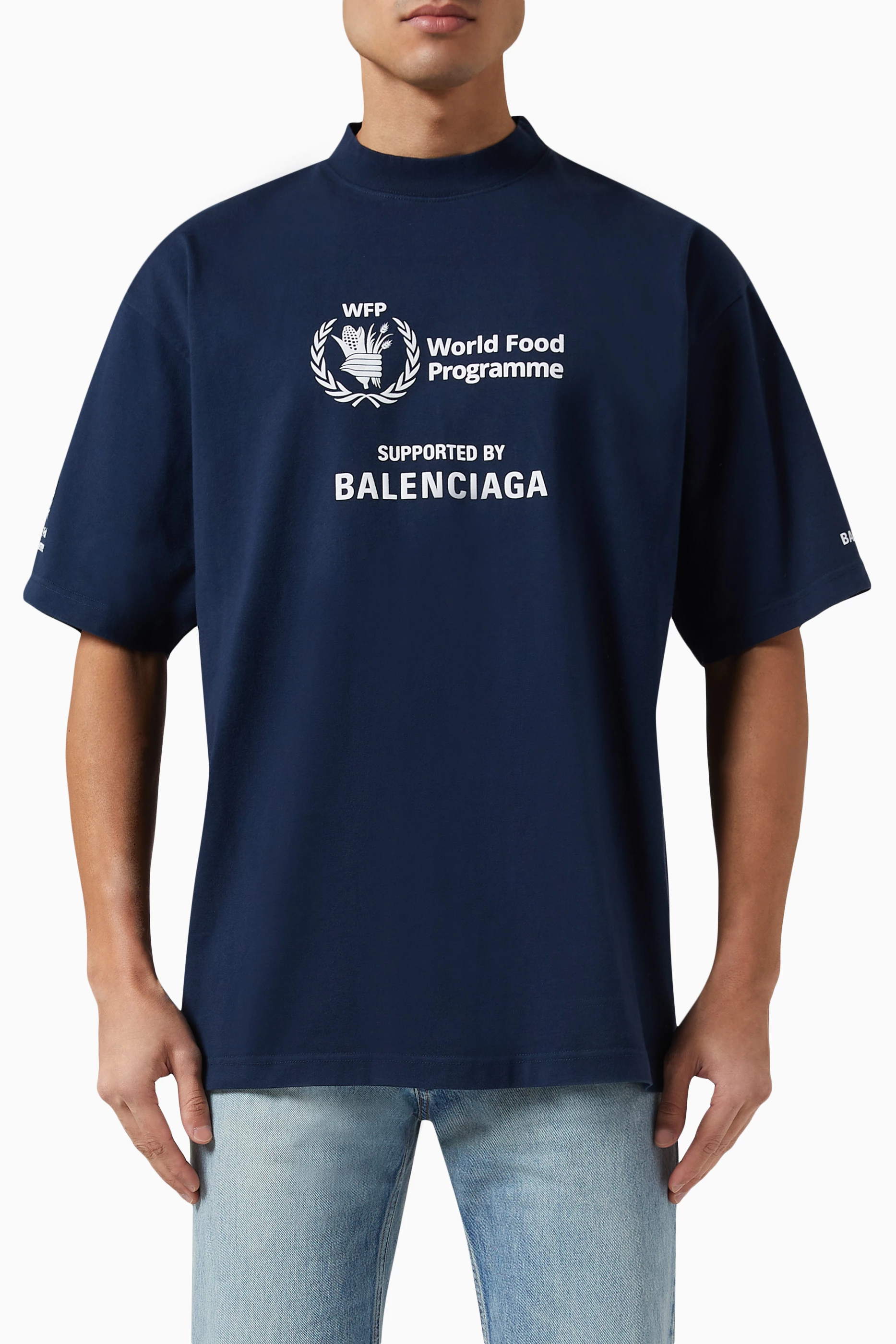 Buy Balenciaga Blue World Food Programme Printed Medium Fit T