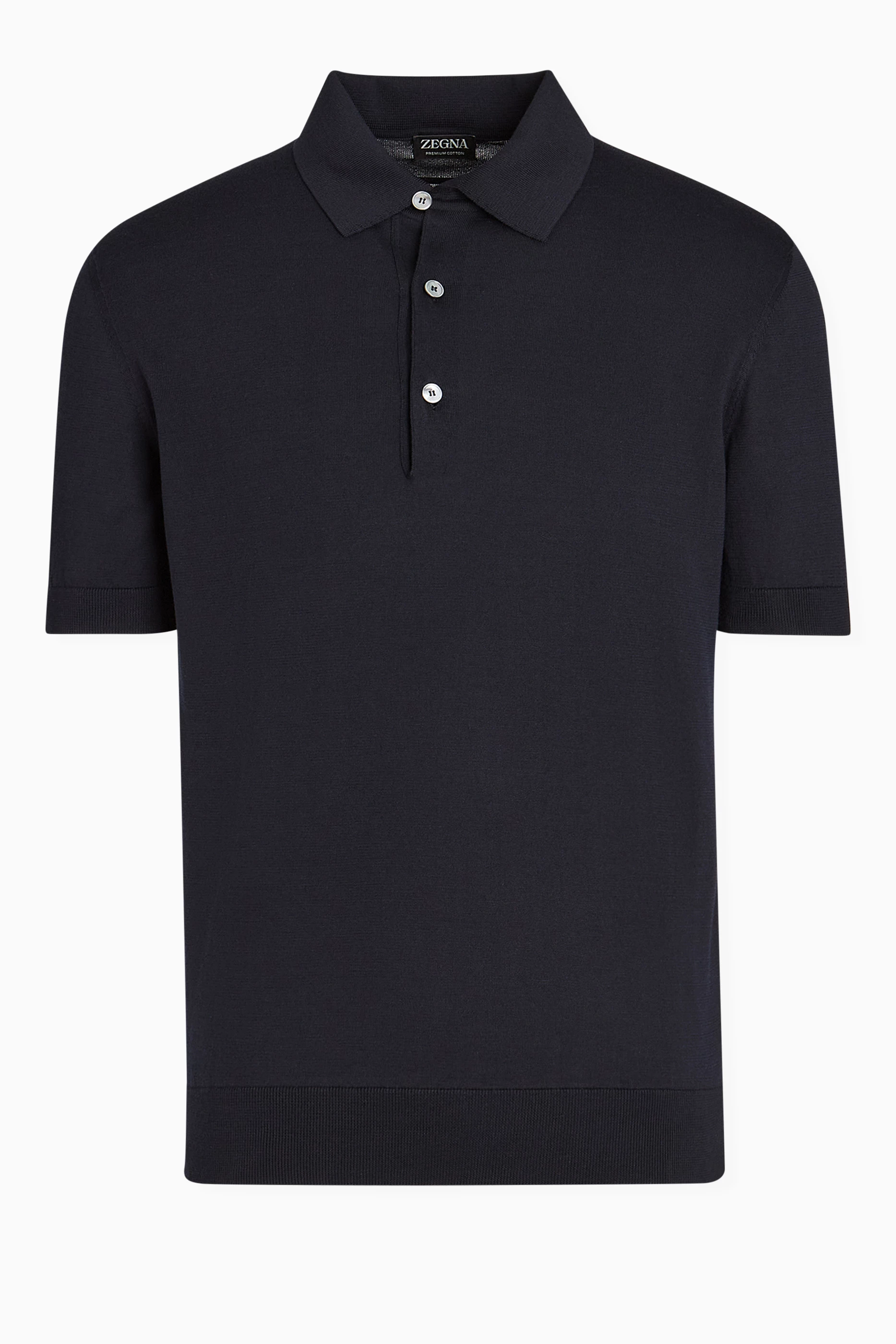 Buy Zegna Blue Polo Shirt in Cotton For Men Online Ounass UAE