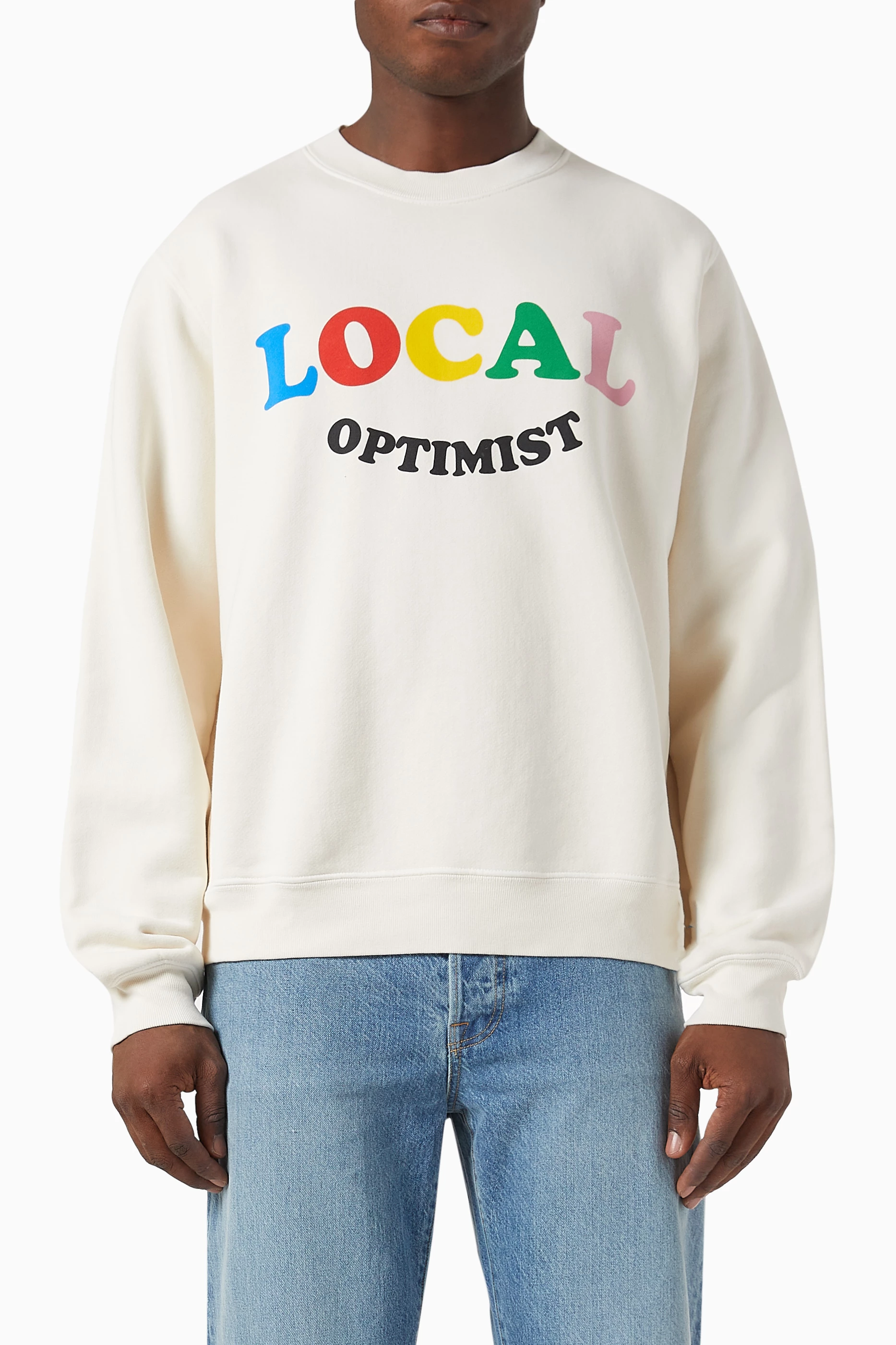 Buy Madhappy Neutral Local Optimist Sweatshirt in Fleece For Men Online Ounass UAE