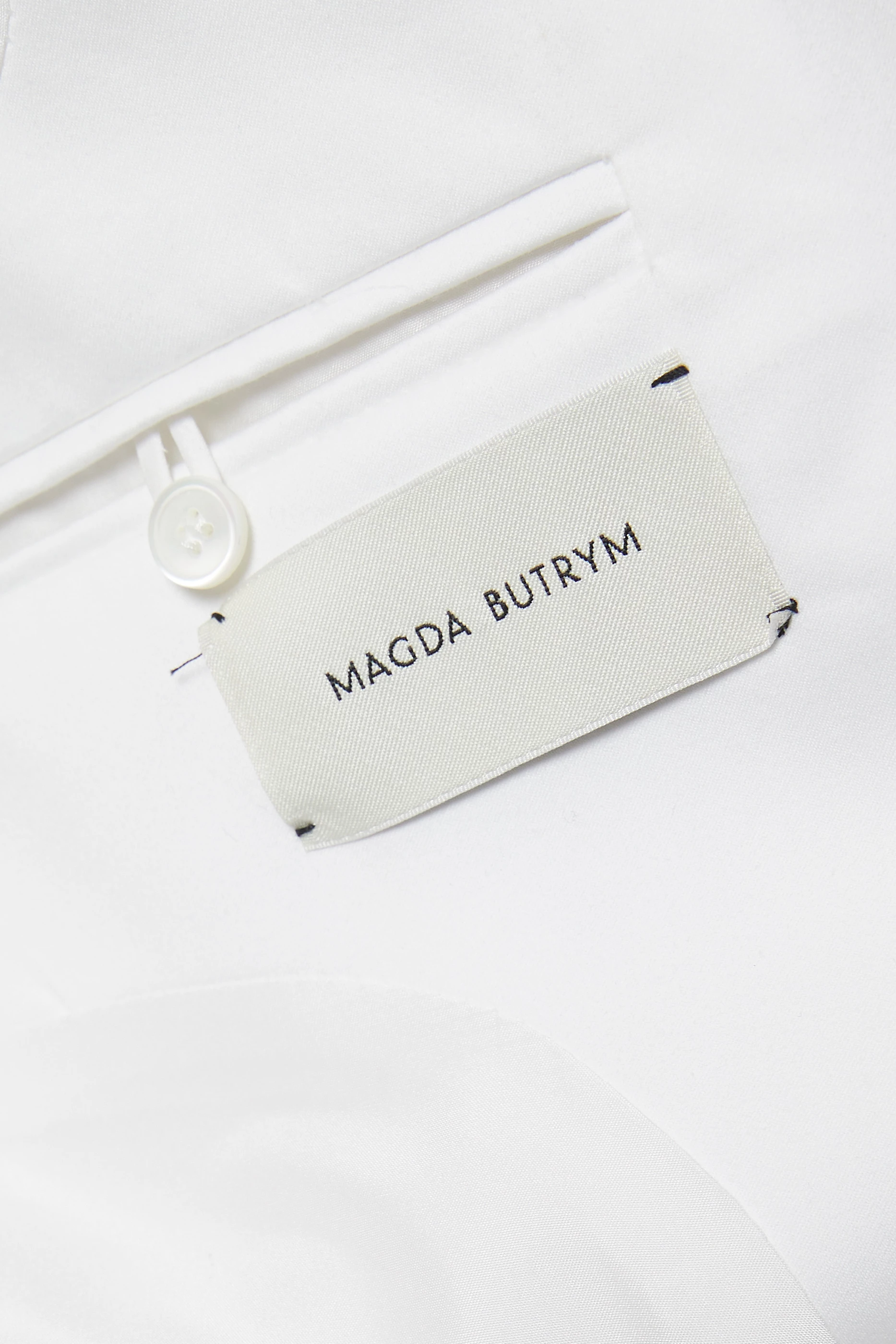 Buy Magda Butrym White Oversized Blazer in Cotton For Women