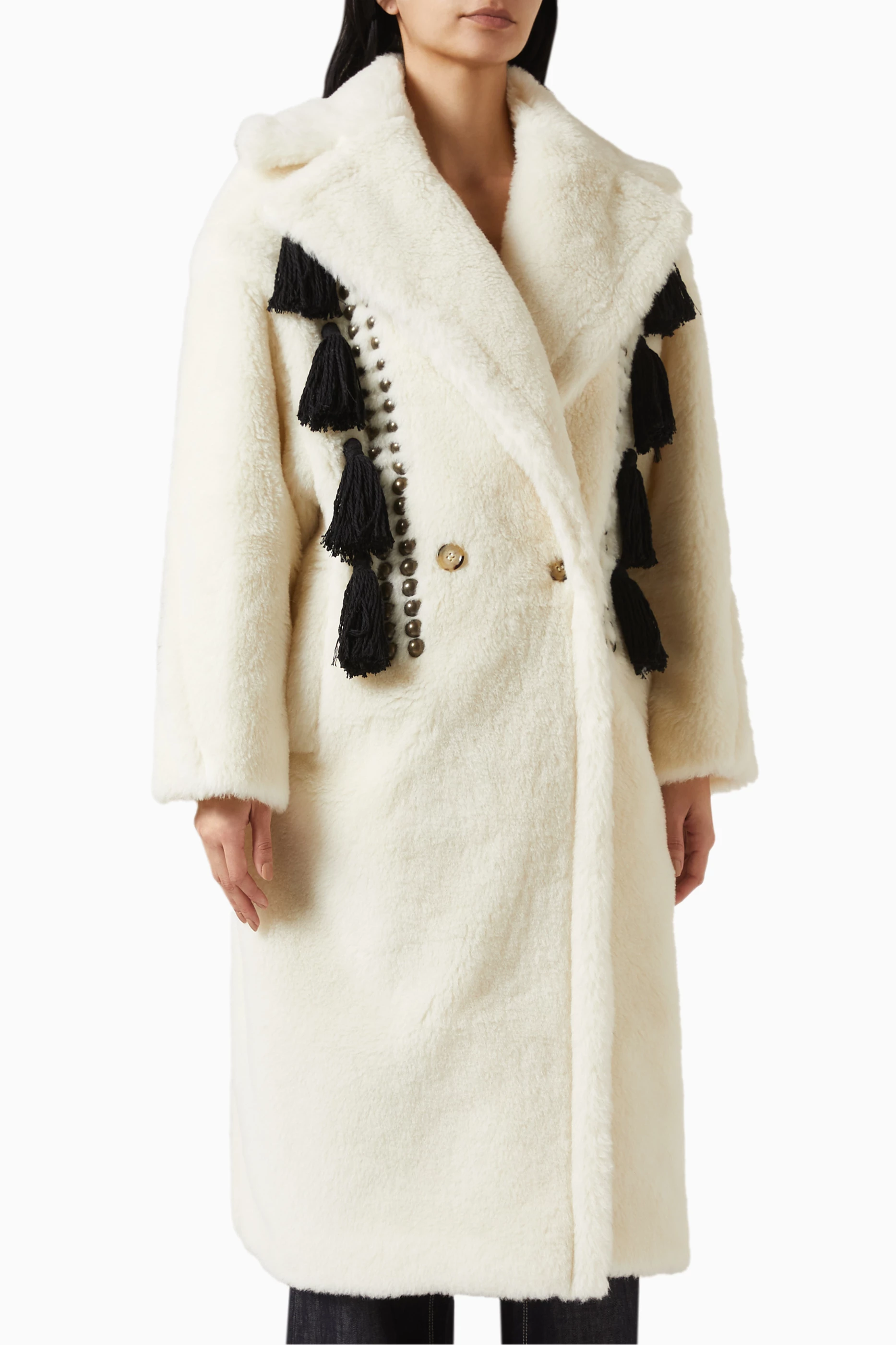 Teddy Bear Cappotto Max Mara Bianco Bear Icon Teddy Coat Nero