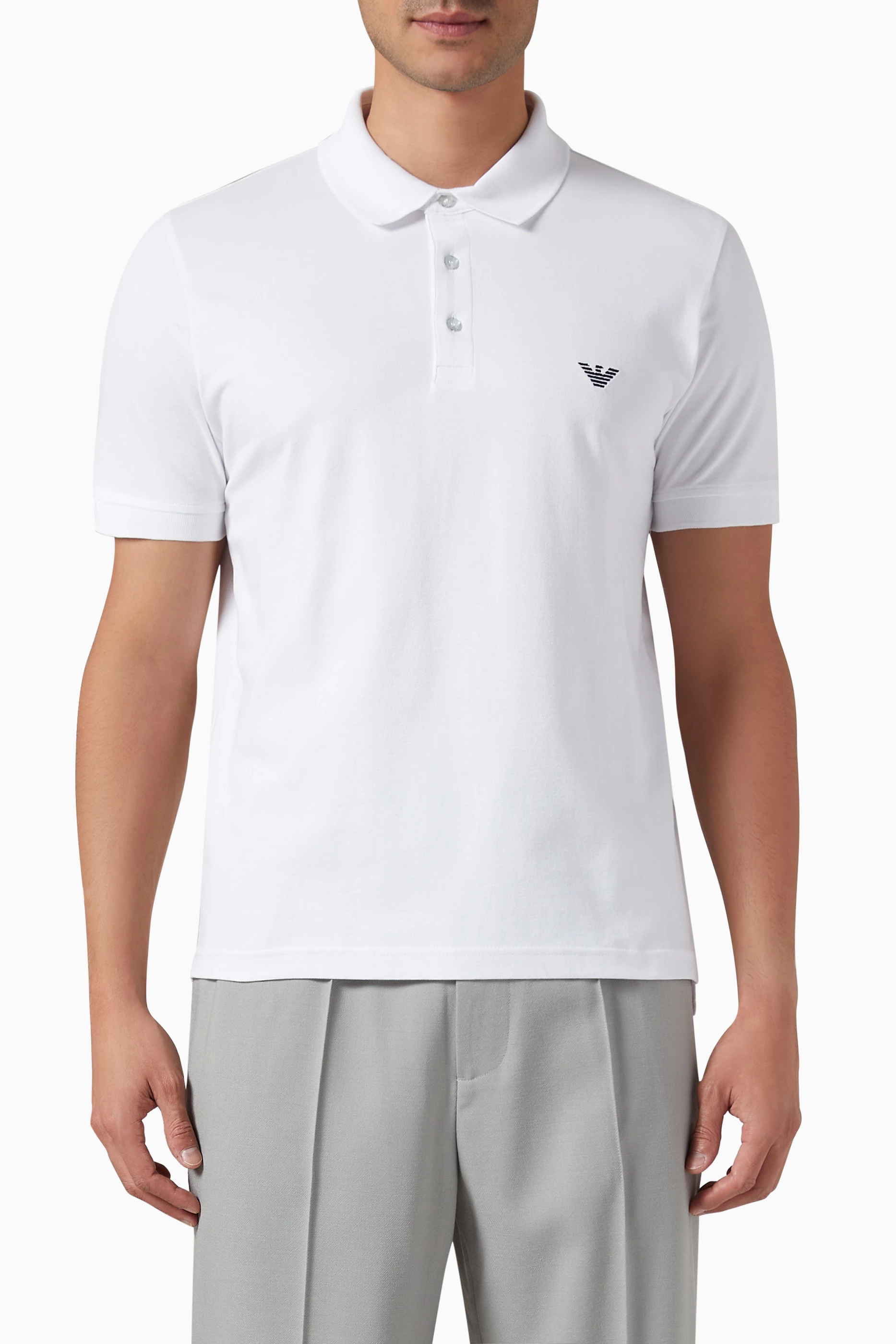 Emporio armani white polo shirt online