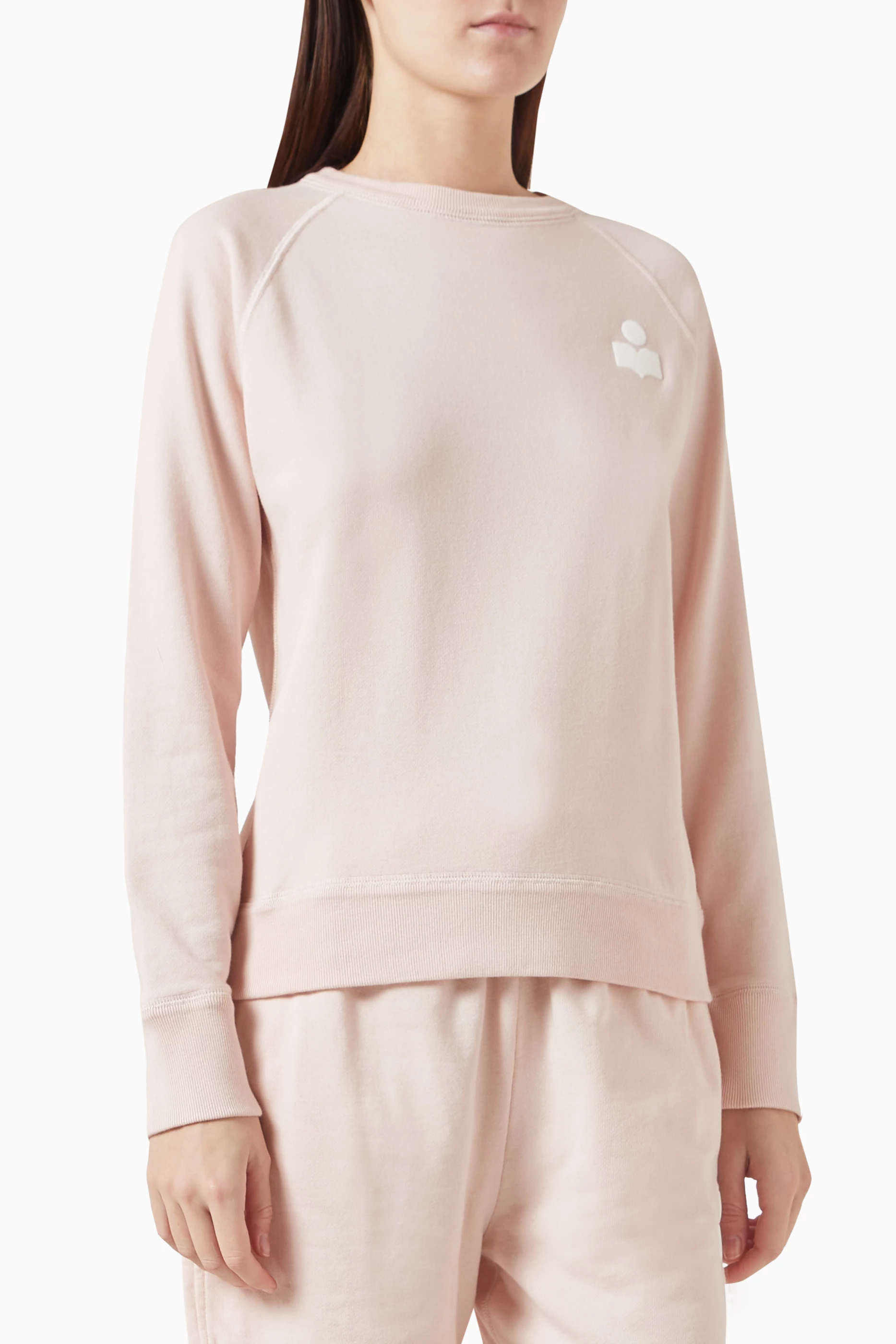 Buy Isabel Marant Etoile Pink Milla Logo Sweatshirt in Cotton Jersey For Women Online Ounass UAE