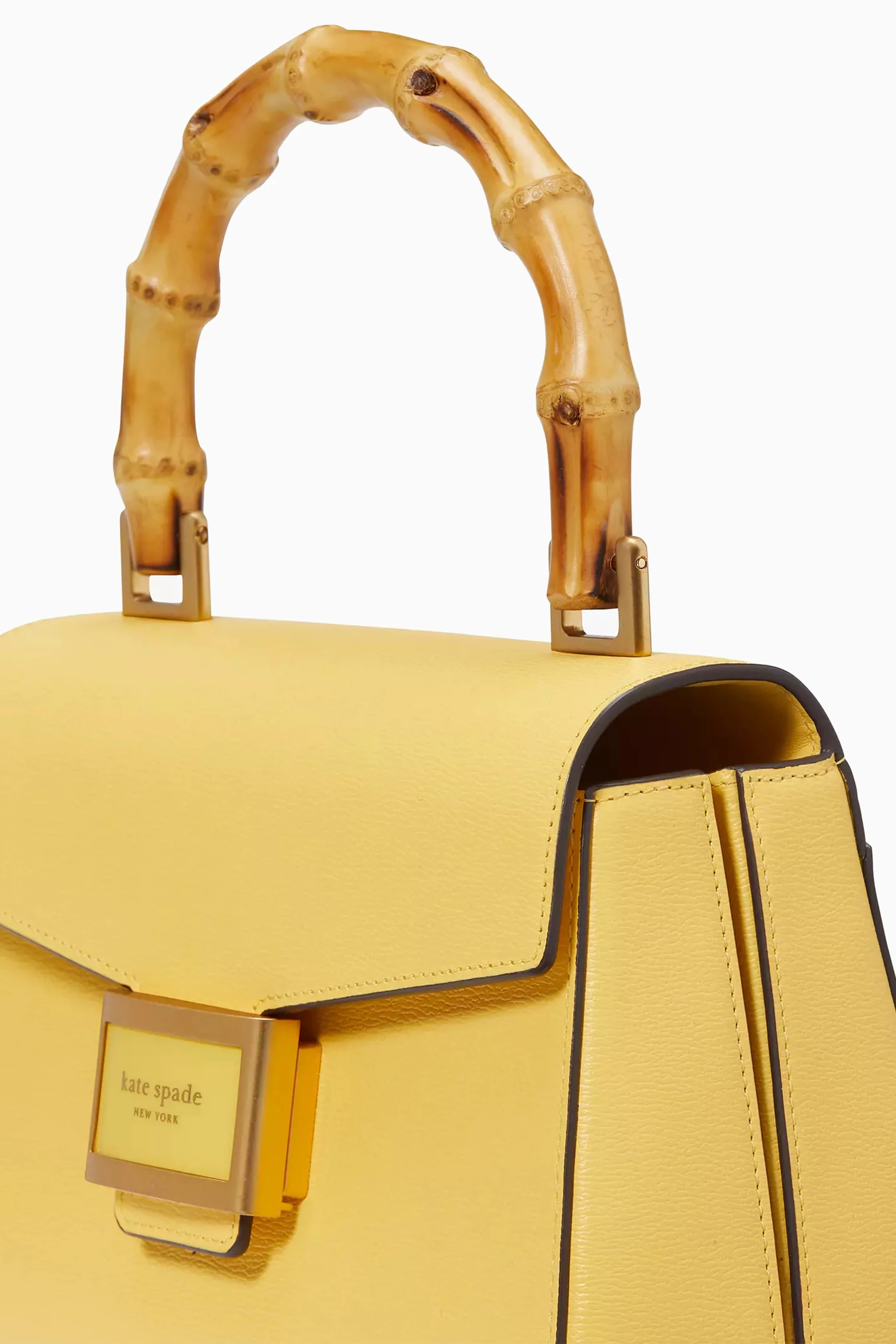Buy Kate Spade New York Yellow Small Katy Top handle Bag in Leather For Women Online Ounass UAE